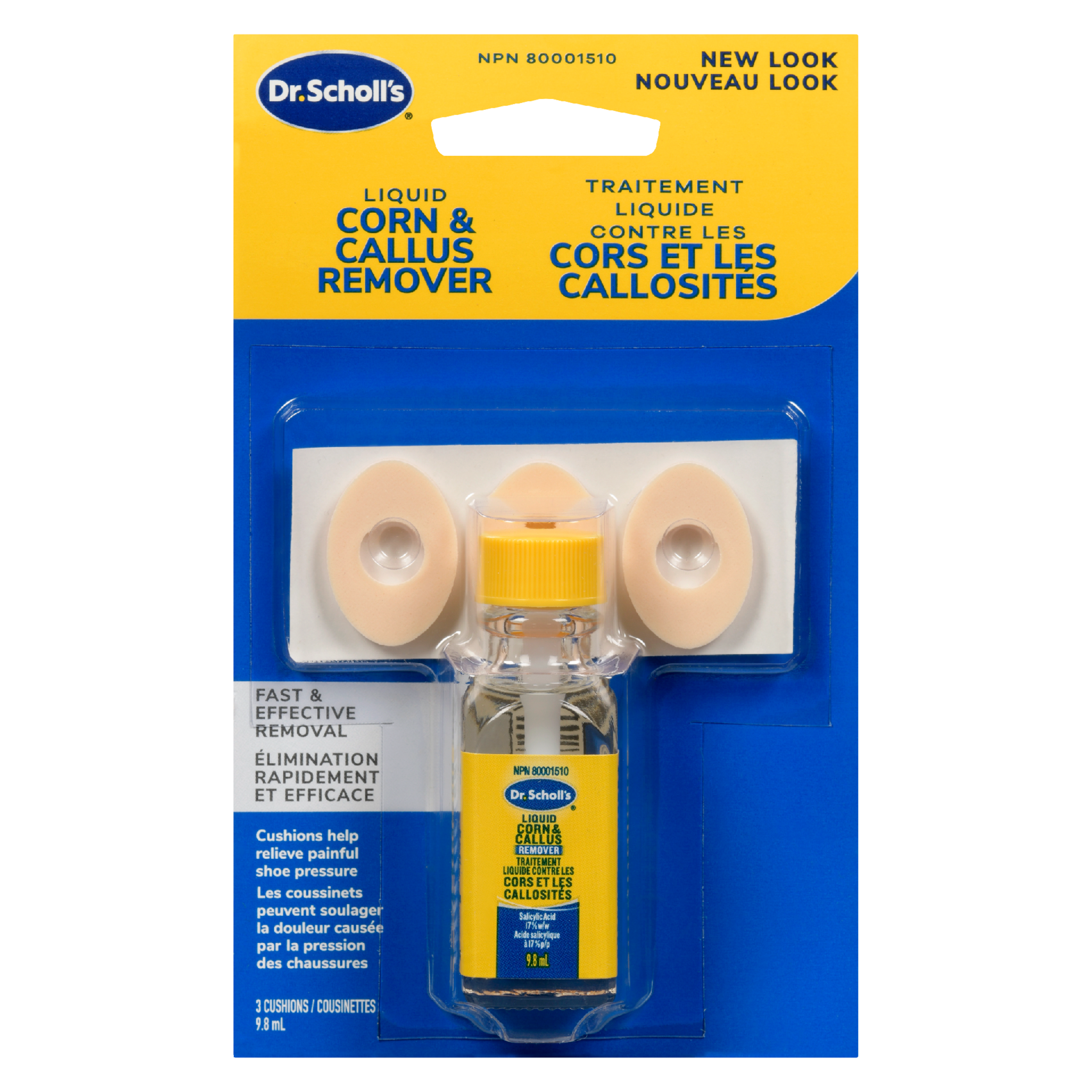 Dr. Scholl's Liquid Corn & Callus Remover 3 Cushions 9.8 ml