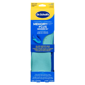 Dr. Scholl's Memory Fit Plus Massaging Gel Comfort Insoles Men 8-14 1 Pair