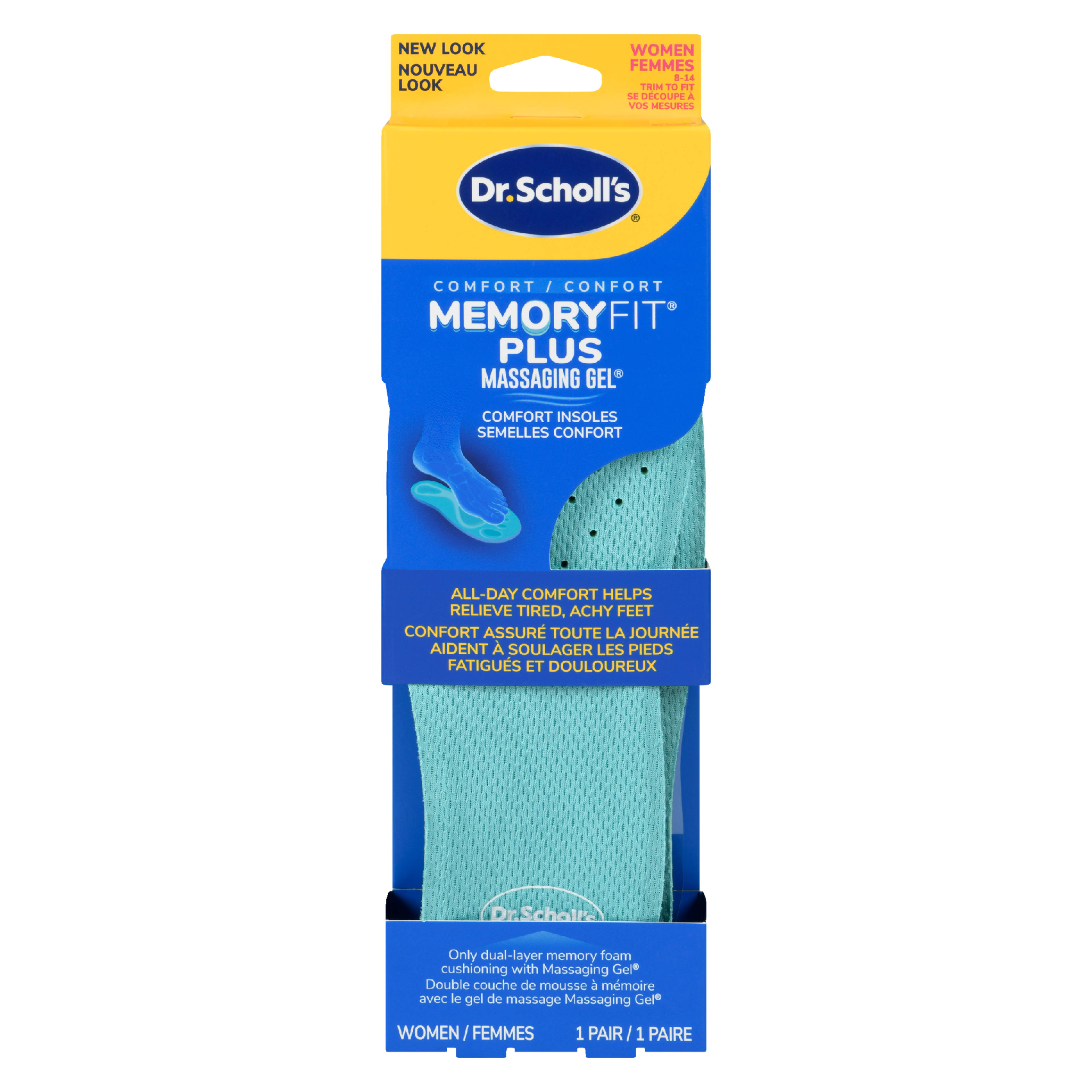 Dr. Scholl's Memory Fit Plus Massaging Gel Comfort Insoles Women 8-14 1 Pair