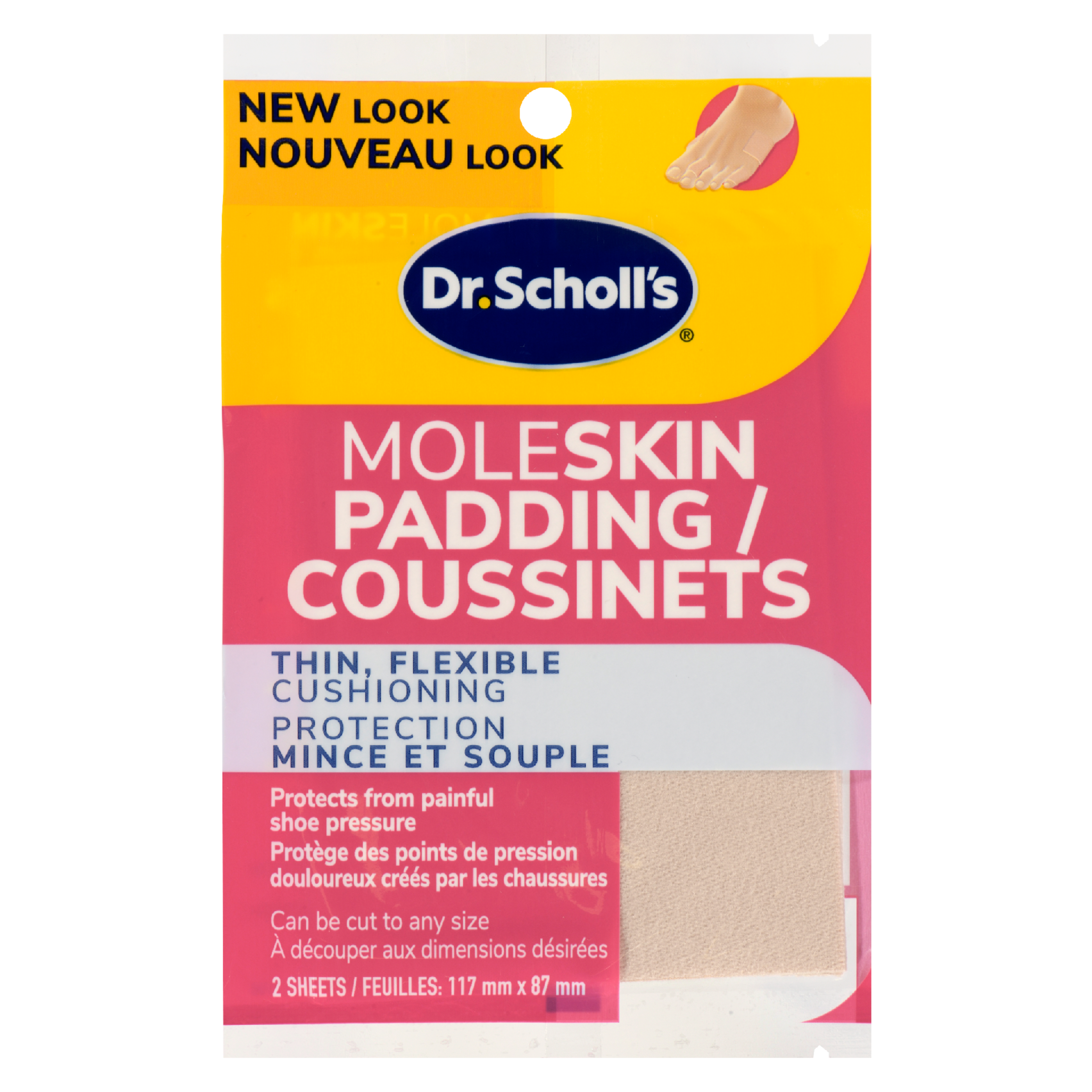 Dr. Scholl's Moleskin Padding 117 mm x 87 mm 2 Sheets