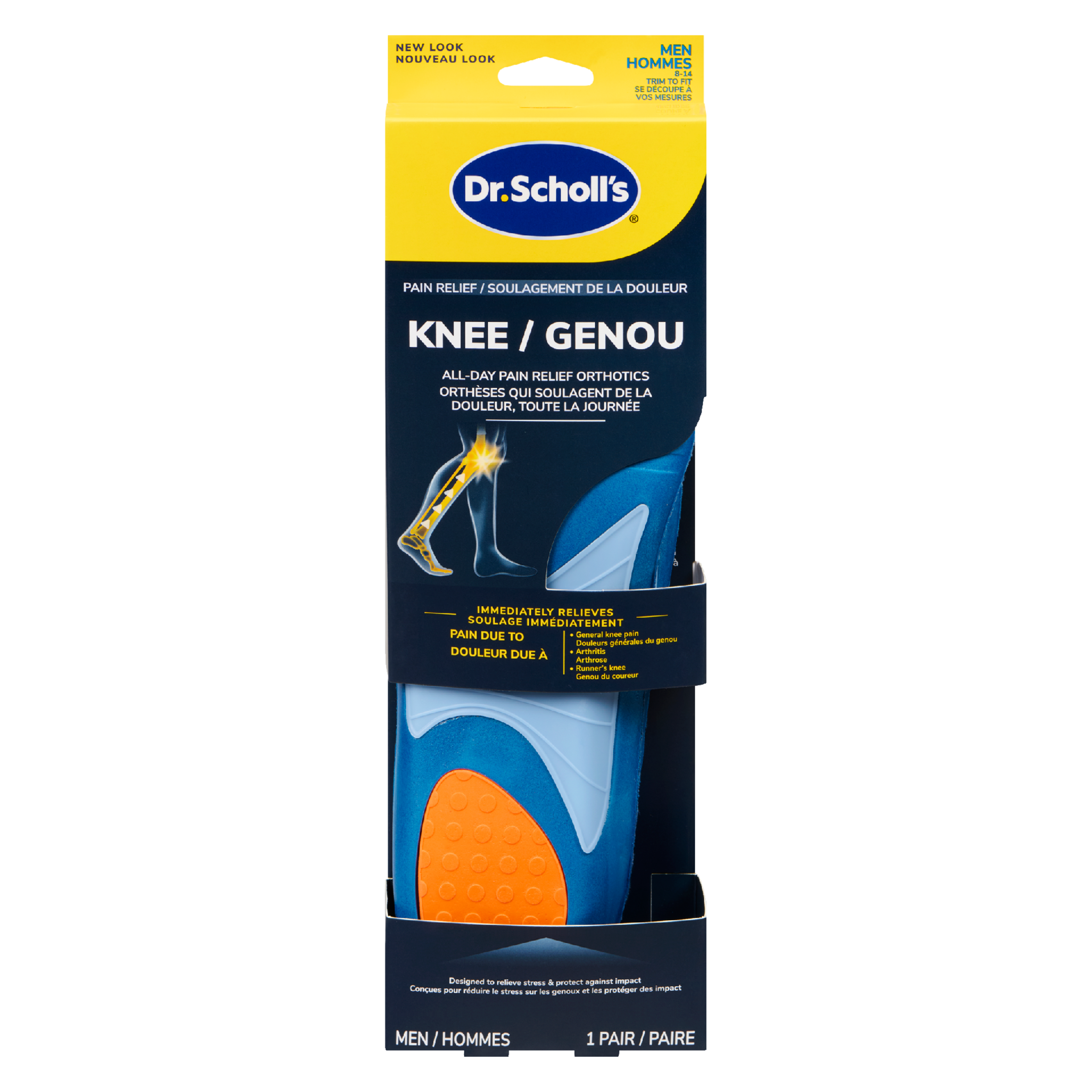 Dr. Scholl's Pain Relief Knee All-Day Pain Relief Orthotics Men 8-14 1 Pair