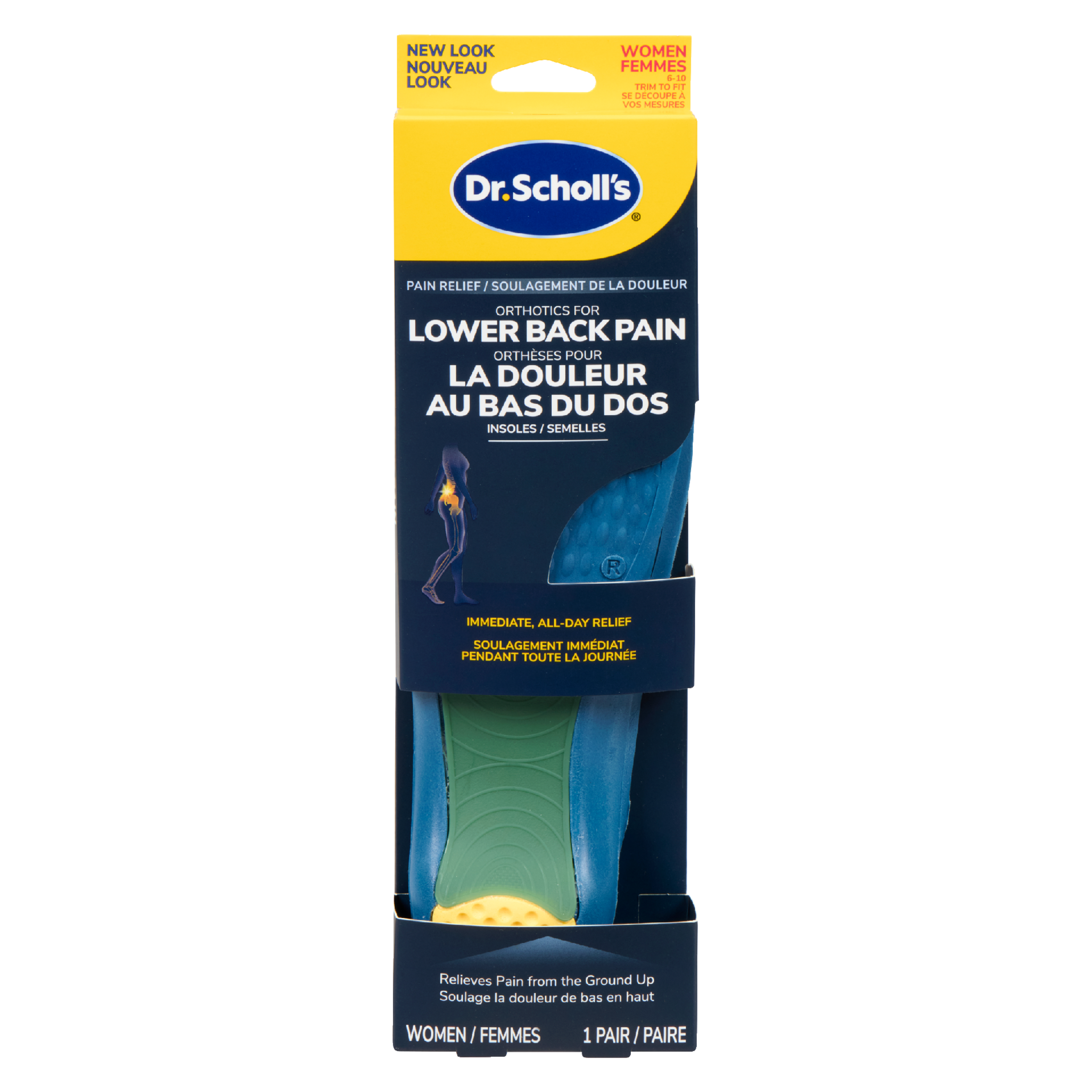 Dr. Scholl's Pain Relief Orthotics for Lower Back Pain Insoles Women 6-10 1 Pair