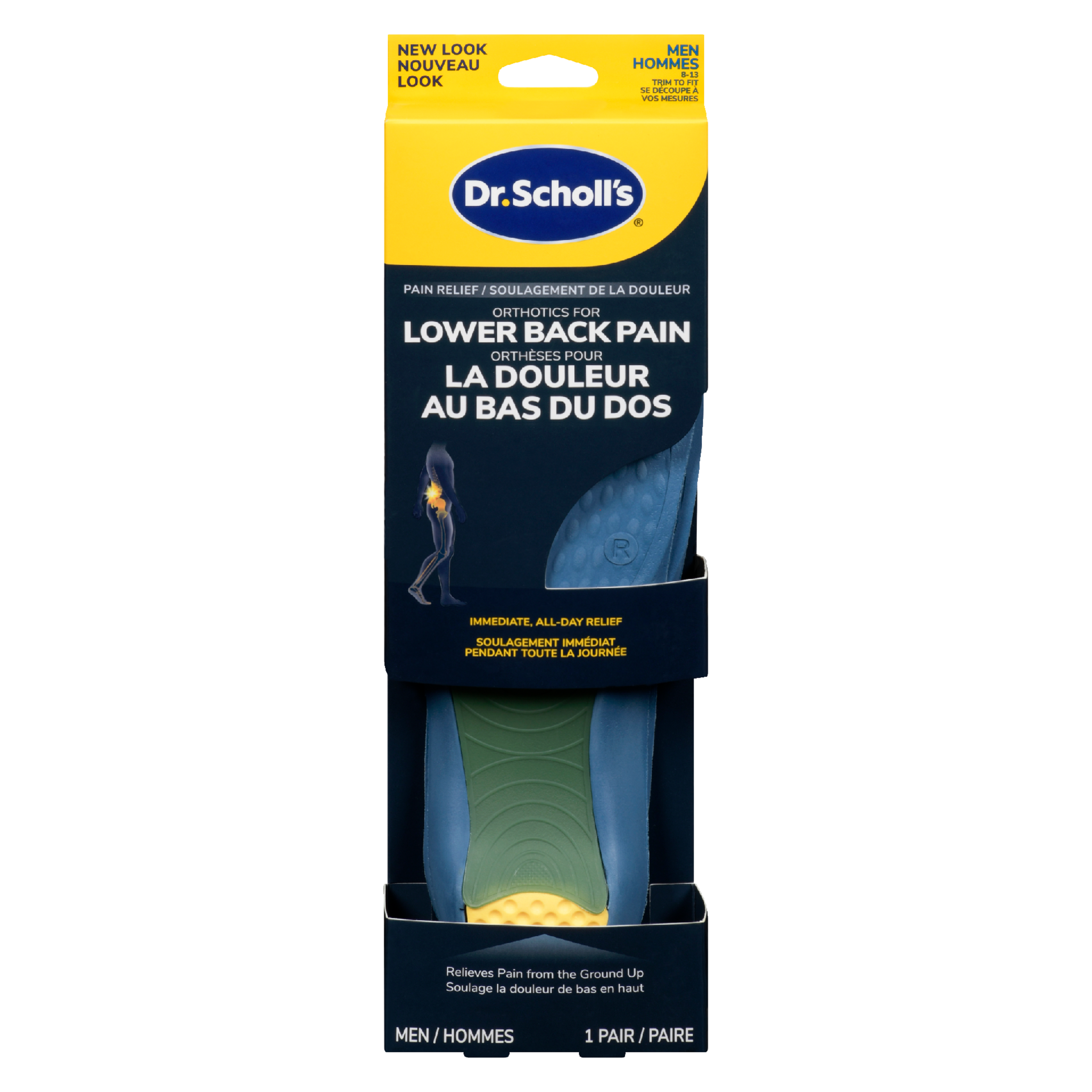 Dr. Scholl's Pain Relief Orthotics for Lower Back Pain Men 8-13 1 Pair