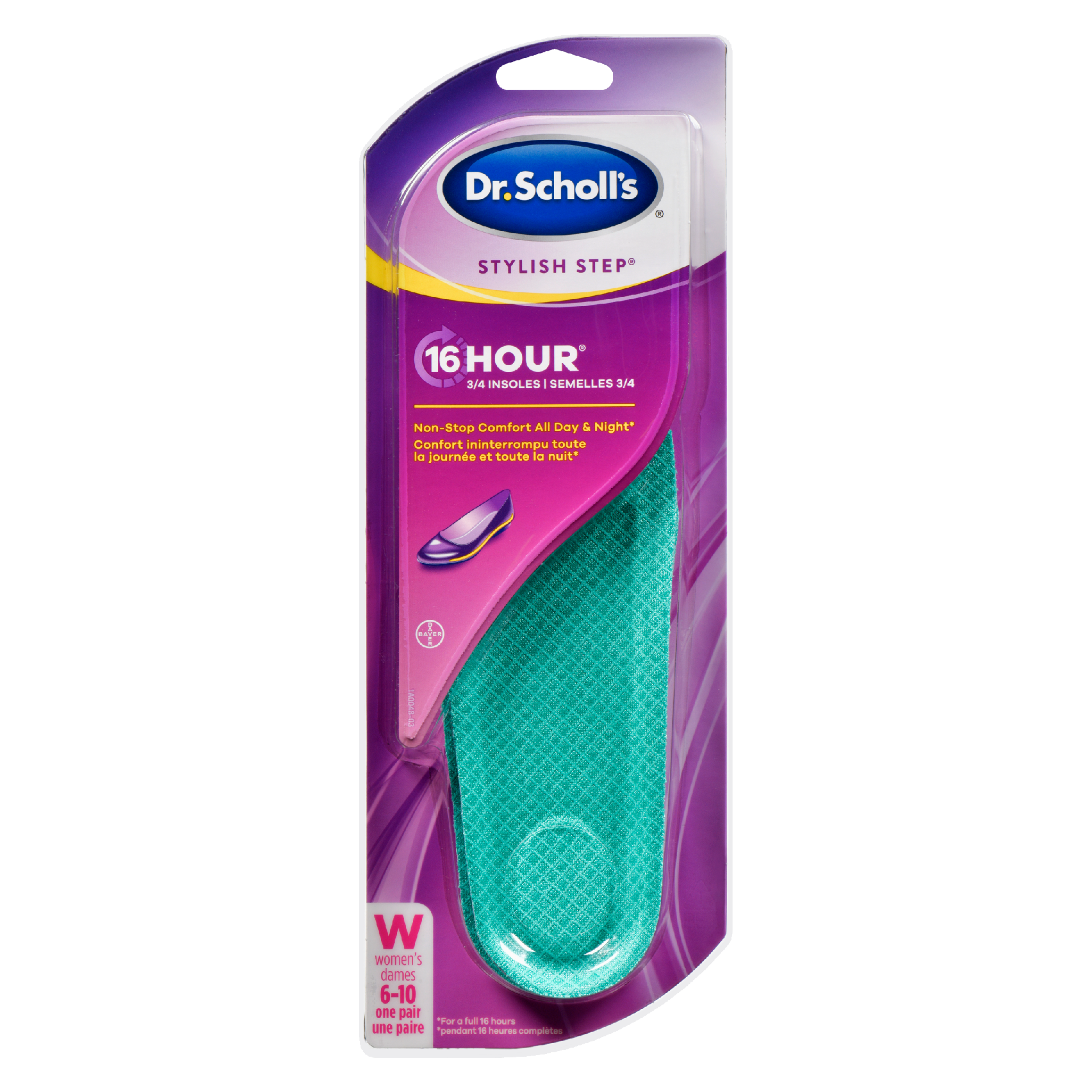Dr. Scholl's Stylish Step 3/4 Insoles 16 Hour Women's 6-10 One Pair