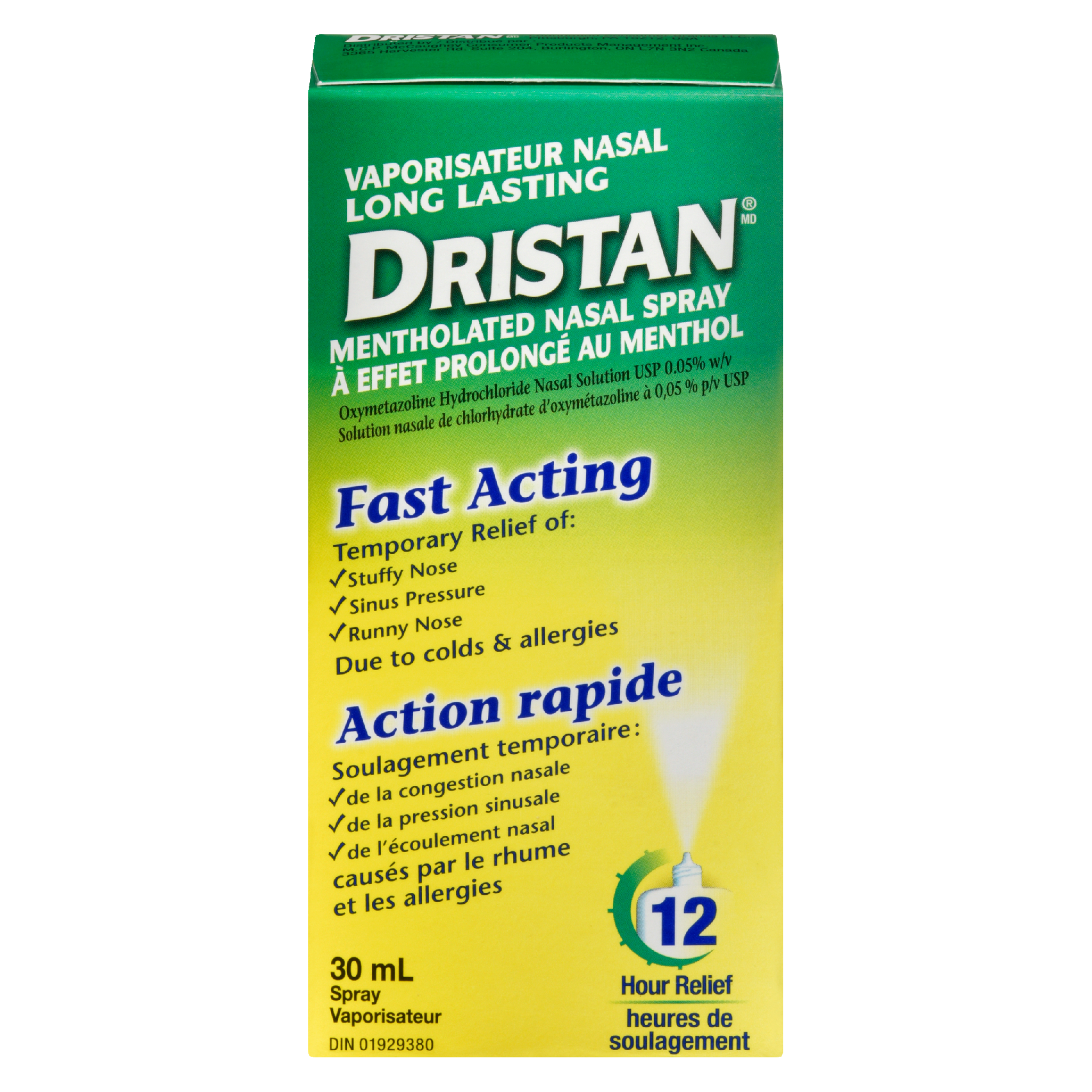 Dristan Long Lasting Mentholated Nasal Spray Fast Acting 30 ml