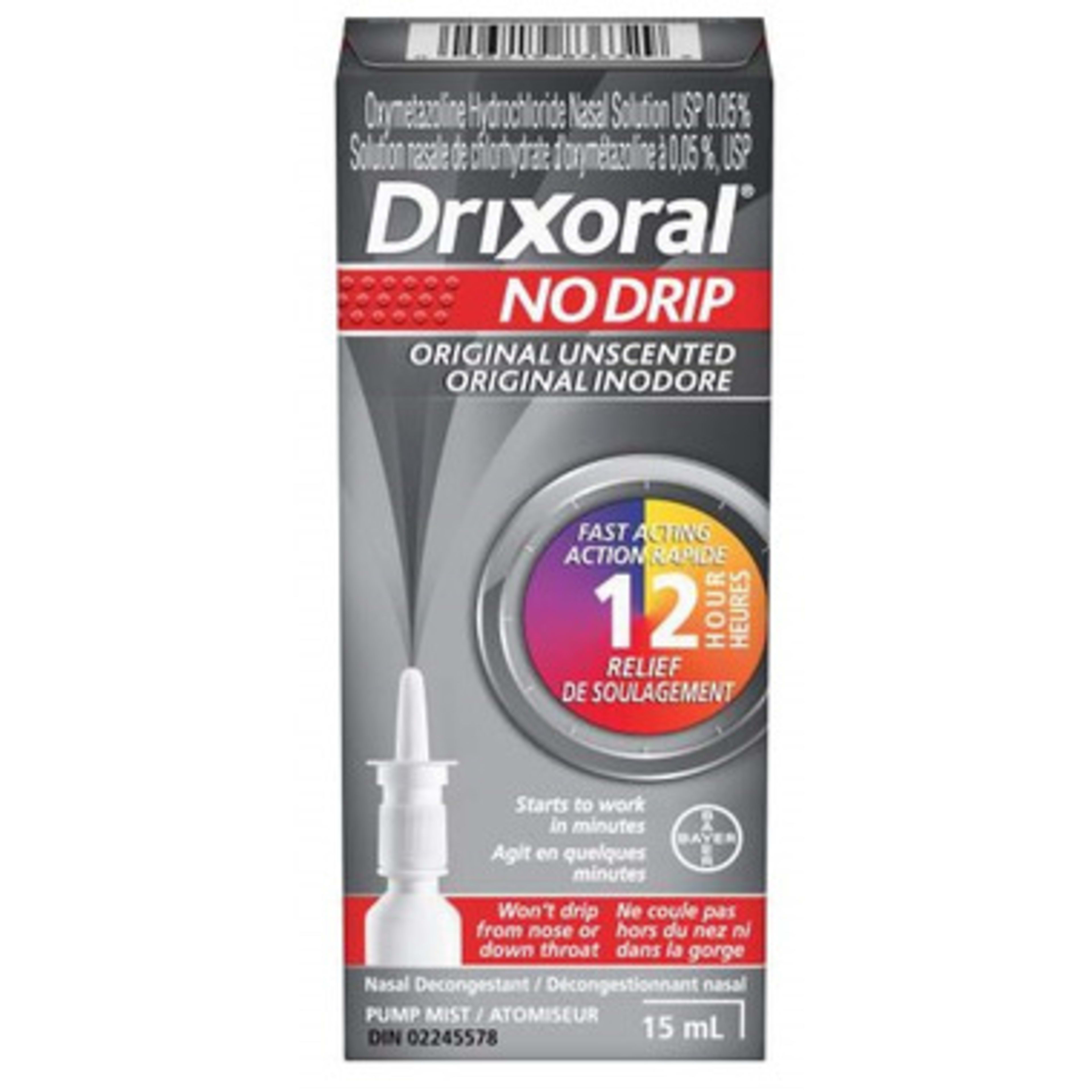 Drixoral No Drip Nasal Decongestant Original Unscented 15 ml