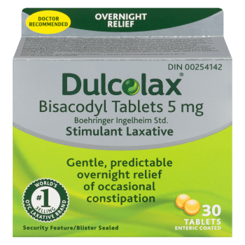 Dulcolax Stimulant Laxative Bisacodyl Tablets 5 mg 30 Tablets Enteric Coated