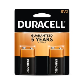 Duracell Coppertop 9V Alkaline Batteries (2 count)