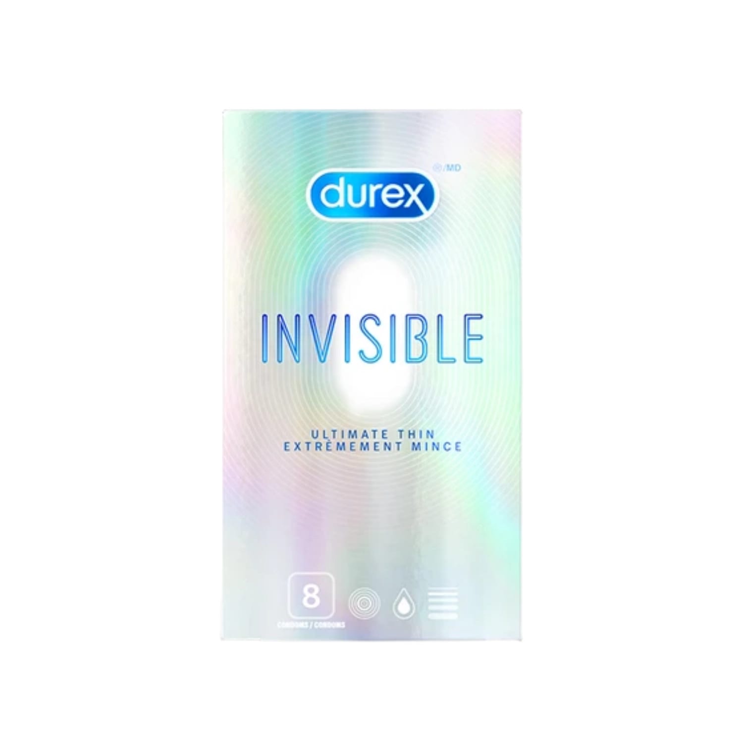 Durex Condoms Invisible Extra Thin Extra Smooth, 8 Count