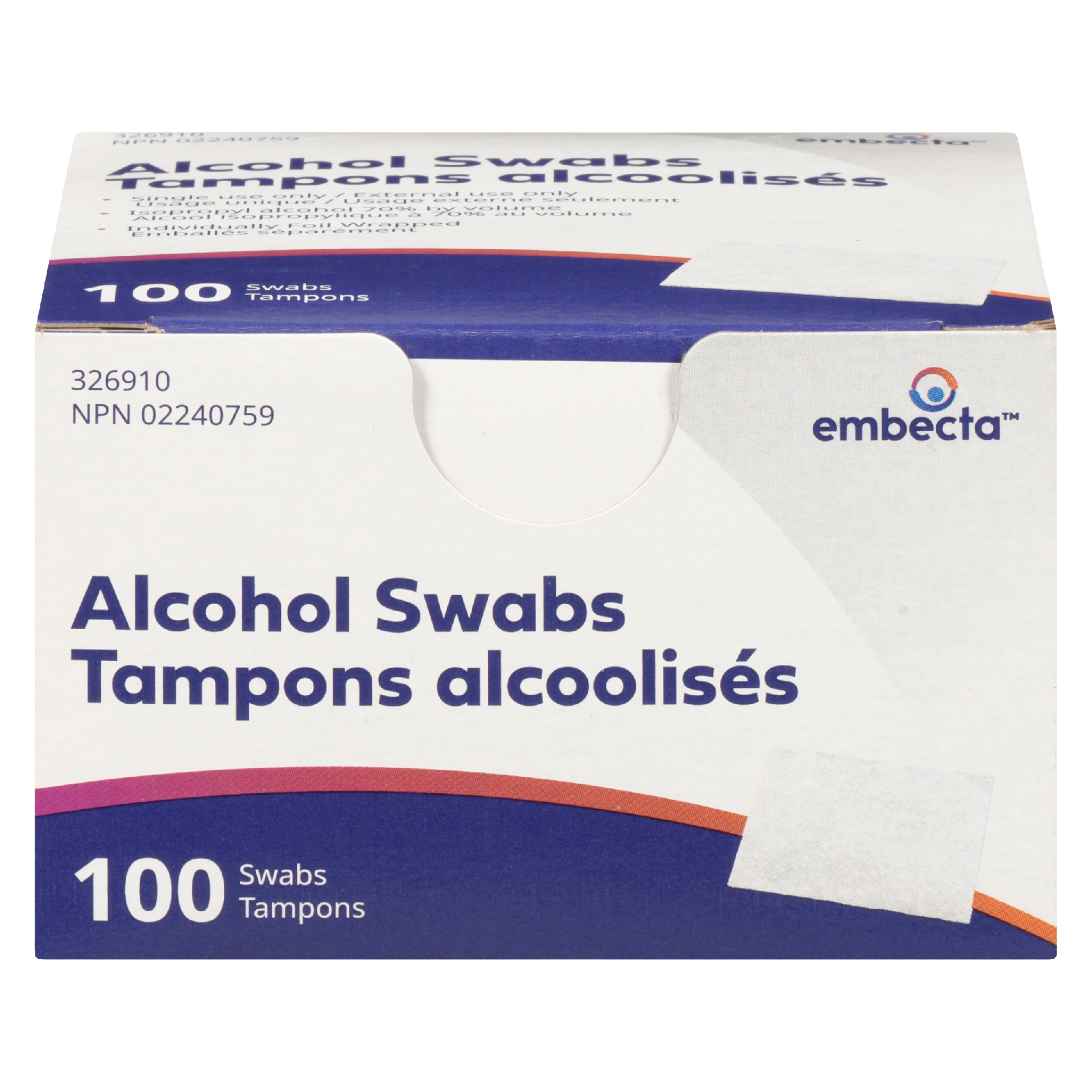 Embecta Alcohol Swabs 100 Swabs