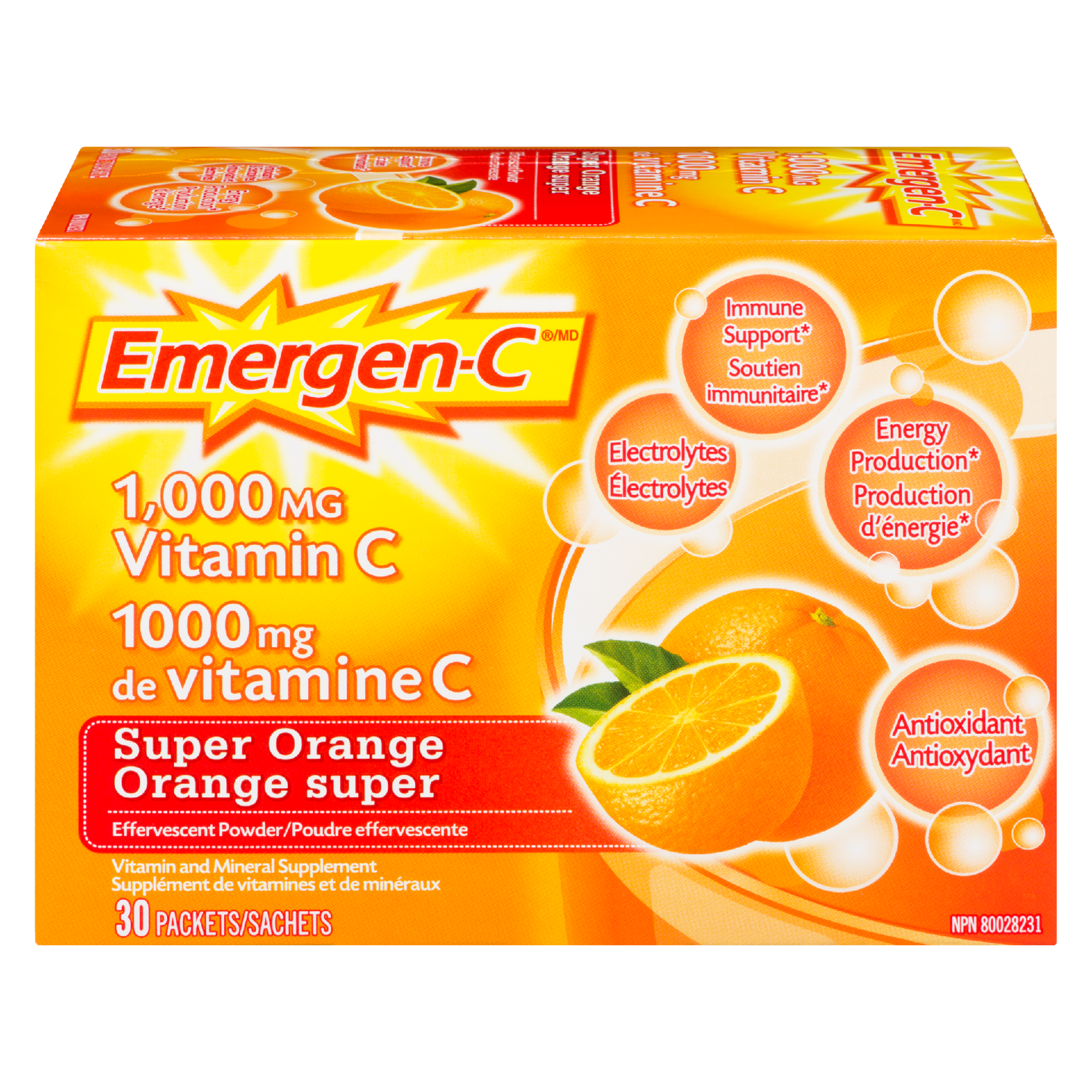 Emergen-C Effervescent Powder Super Orange 30 Packets