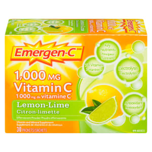 Emergen-C Lemon-Lime Vitamin and Mineral Supplement 30 Packets
