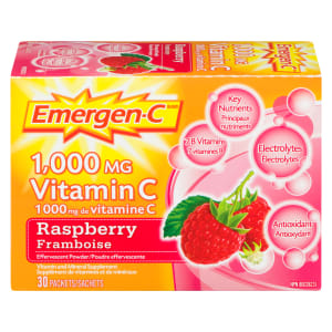 Emergen-C Raspberry Vitamin and Mineral Supplement 30 Packets