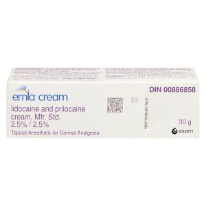 Emla Lidocaine and Prilocaine Cream, Mfr. Std 2.5% 30 g