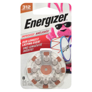 Energizer 312 Size 8 Zinc Air Hearing Aid Batteries