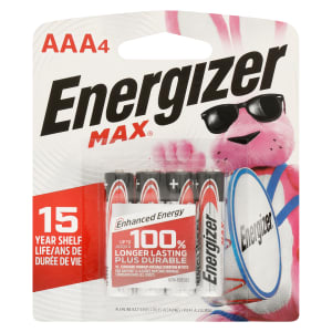 Energizer Max Alkaline Batteries AAA4