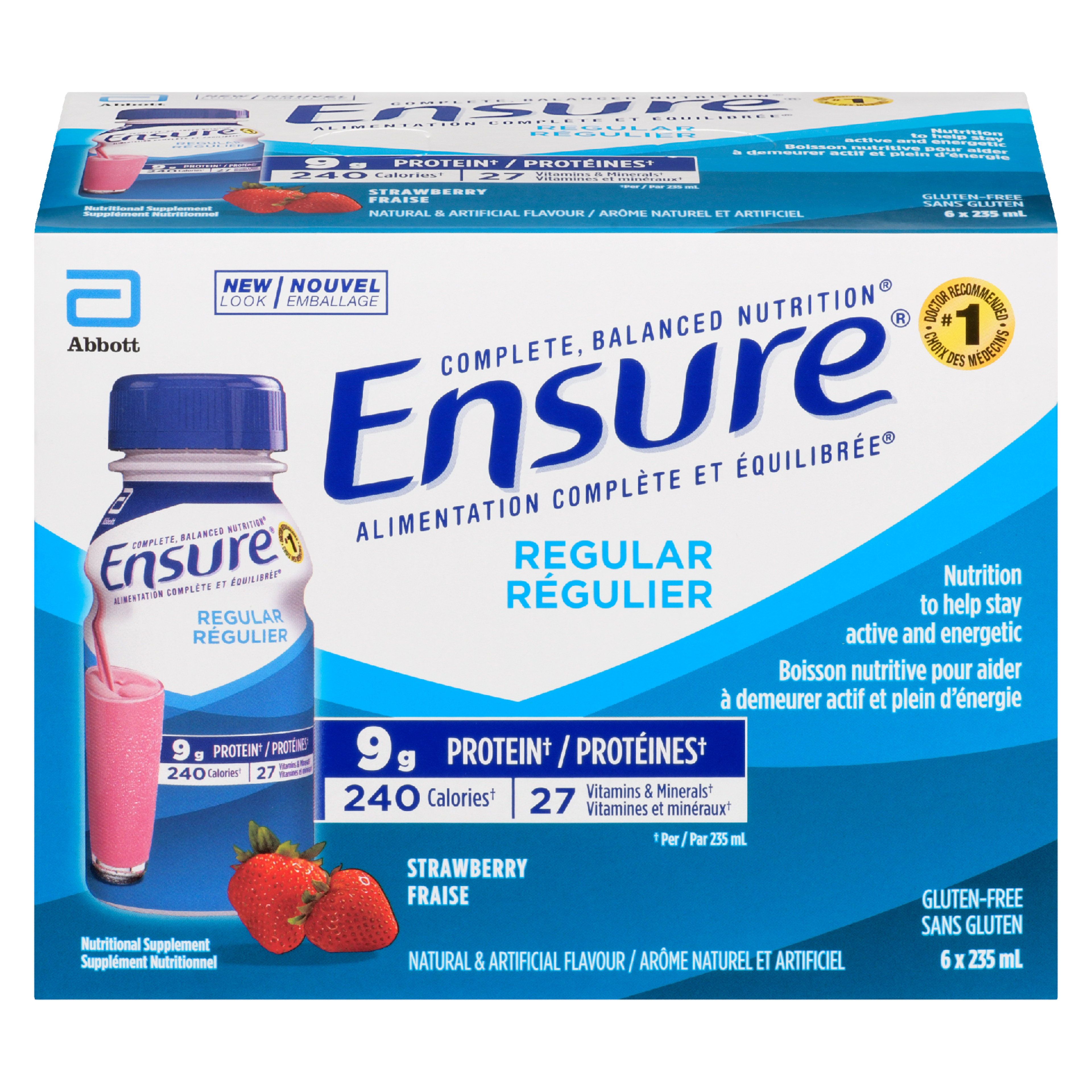 Ensure Regular Nutritional Supplement Strawberry 6 x 235 ml