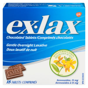 Ex-Lax Gentle Overnight Laxative Chocolated Tablets 18 Tablets