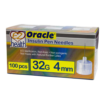 EZ Health Oracle Insulin Pen Needle 32 G x 4 mm (100 Count)