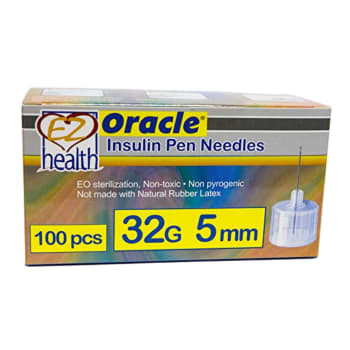EZ Health Oracle Insulin Pen Needle 32 G x 5 mm (100 Count)