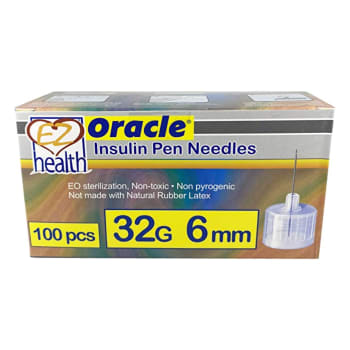 EZ Health Oracle Insulin Pen Needle 32 G x 6 mm (100 Count)