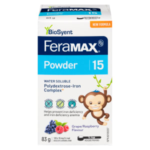 Feramax Polydextrose-Iron Complex Powder 15 Grape Raspberry Flavour 120 x 15 mg (83 g)