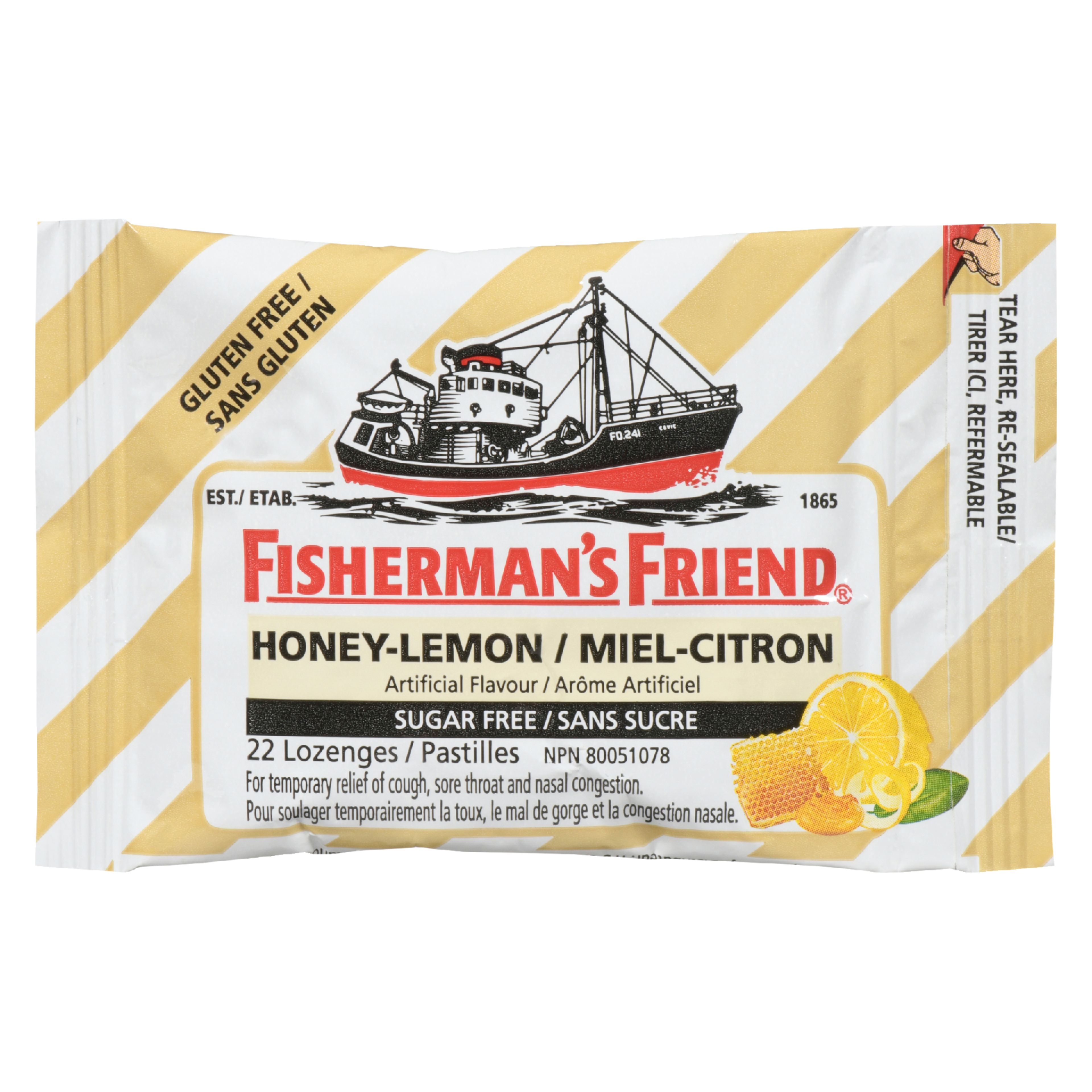 Fisherman's Friend Honey-Lemon Sugar Free Lozenges 22 Lozenges