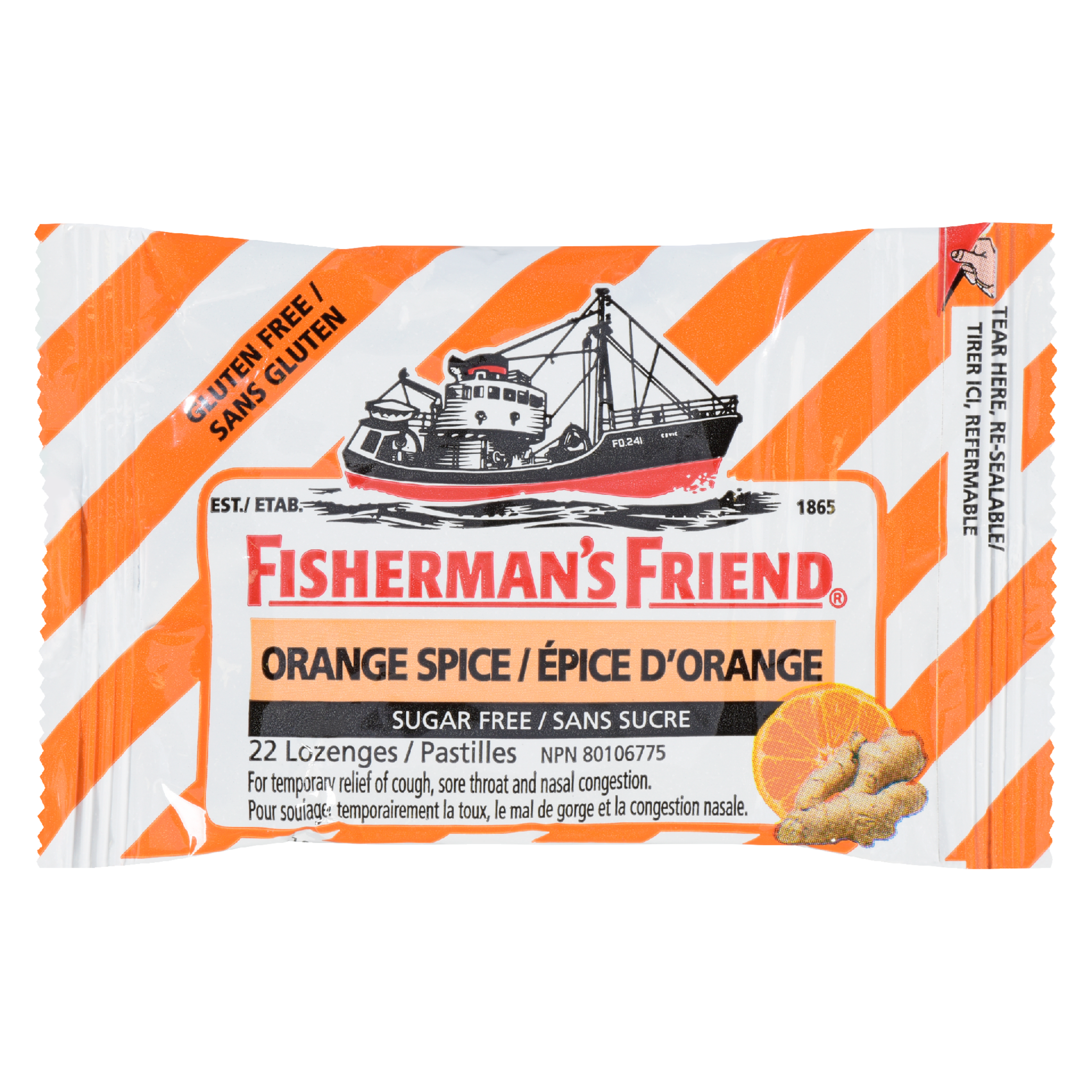 Fisherman's Friend Orange Spice Sugar Free 22 Lozenges