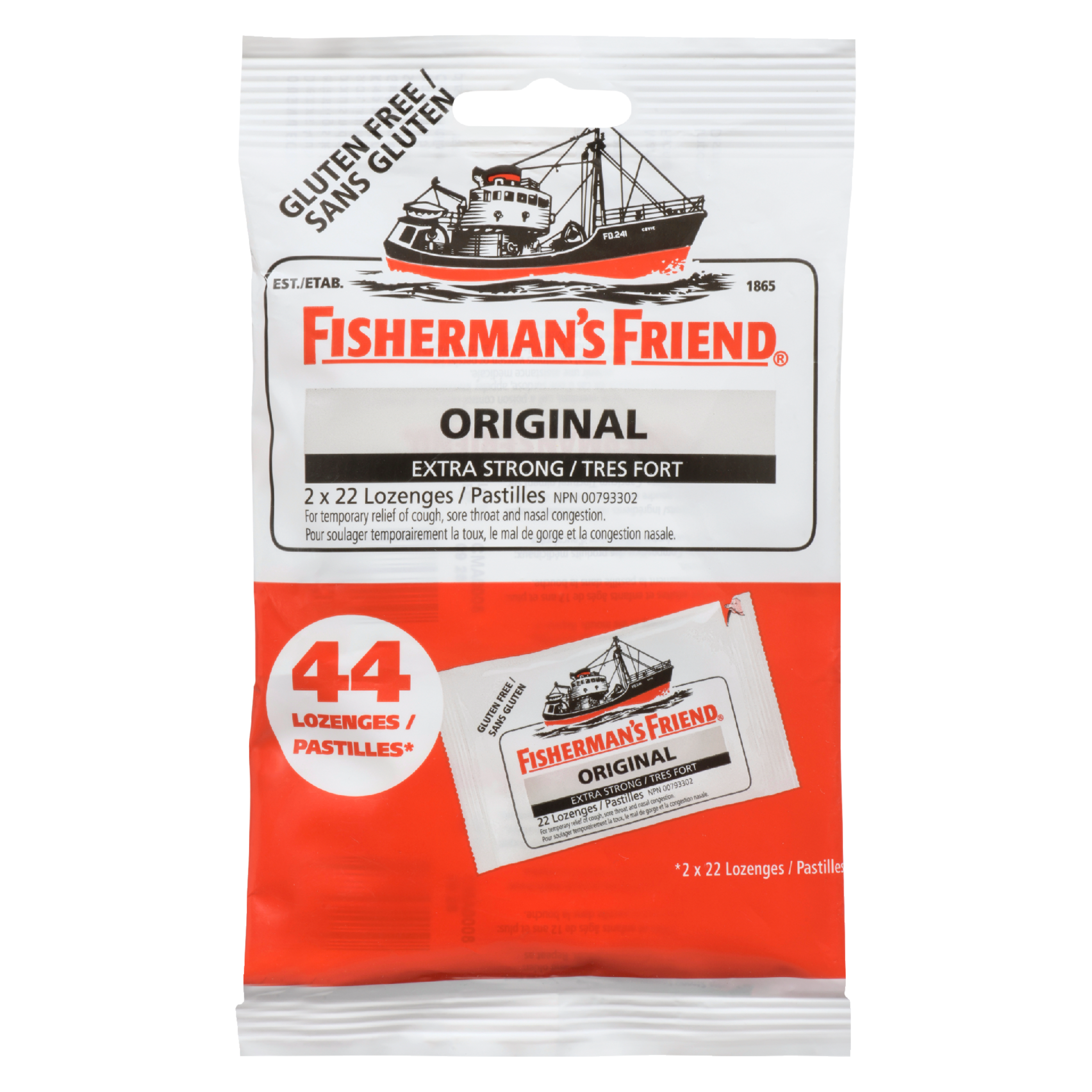 Fisherman's Friend Original Extra Strong Lozenges 2 x 22 Lozenges (44 Lozenges)