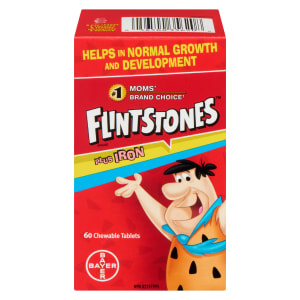 Flintstones Chewable Multiple Vitamin and Mineral Supplement Plus Iron 60 Chewable Tablets