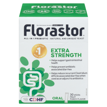Florastor All-in-1 Probiotic Fruit Punch Flavor Extra Strength 30 Sticks