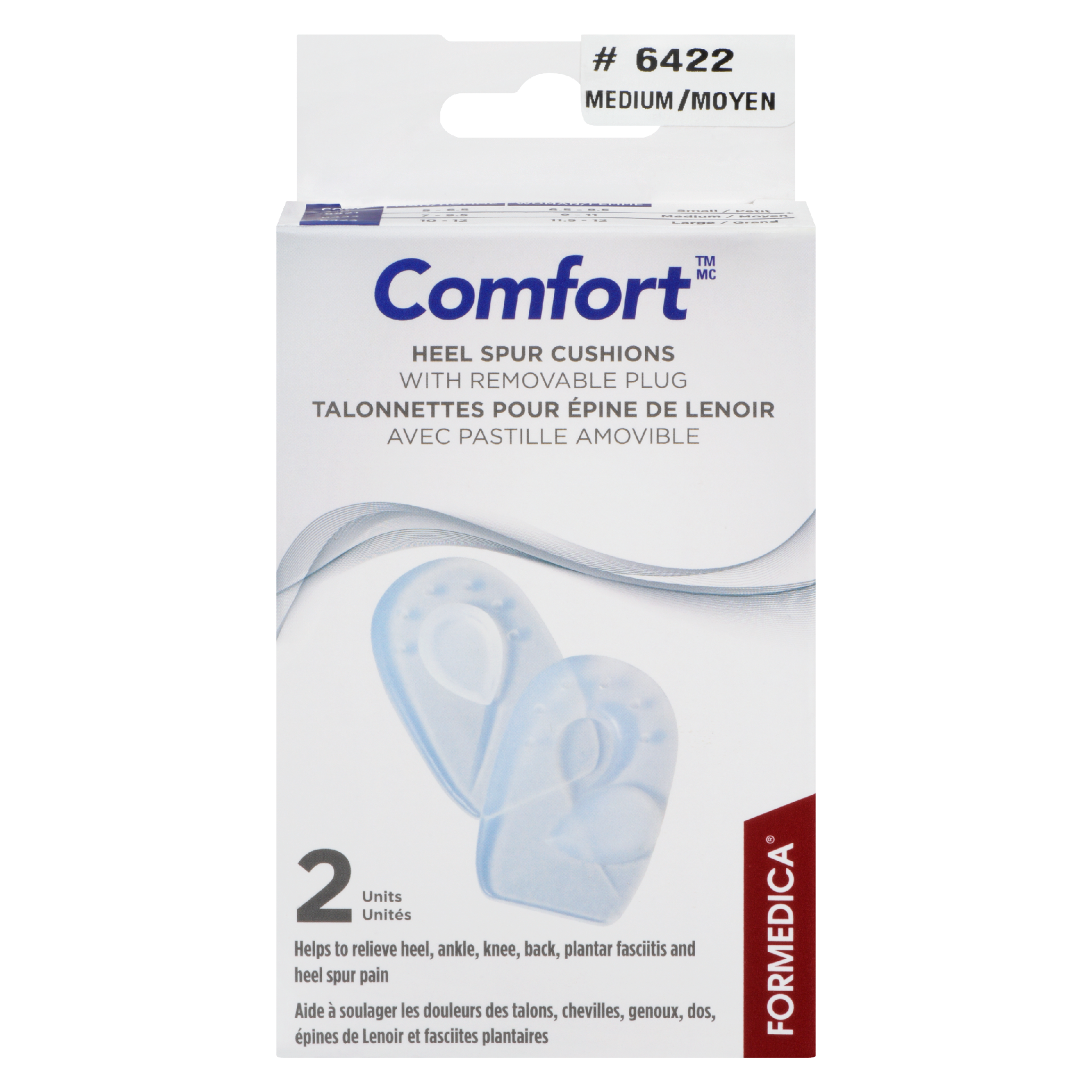 Formedica Comfort Heel Spur Cushions with Removable Plug Medium 2 Units