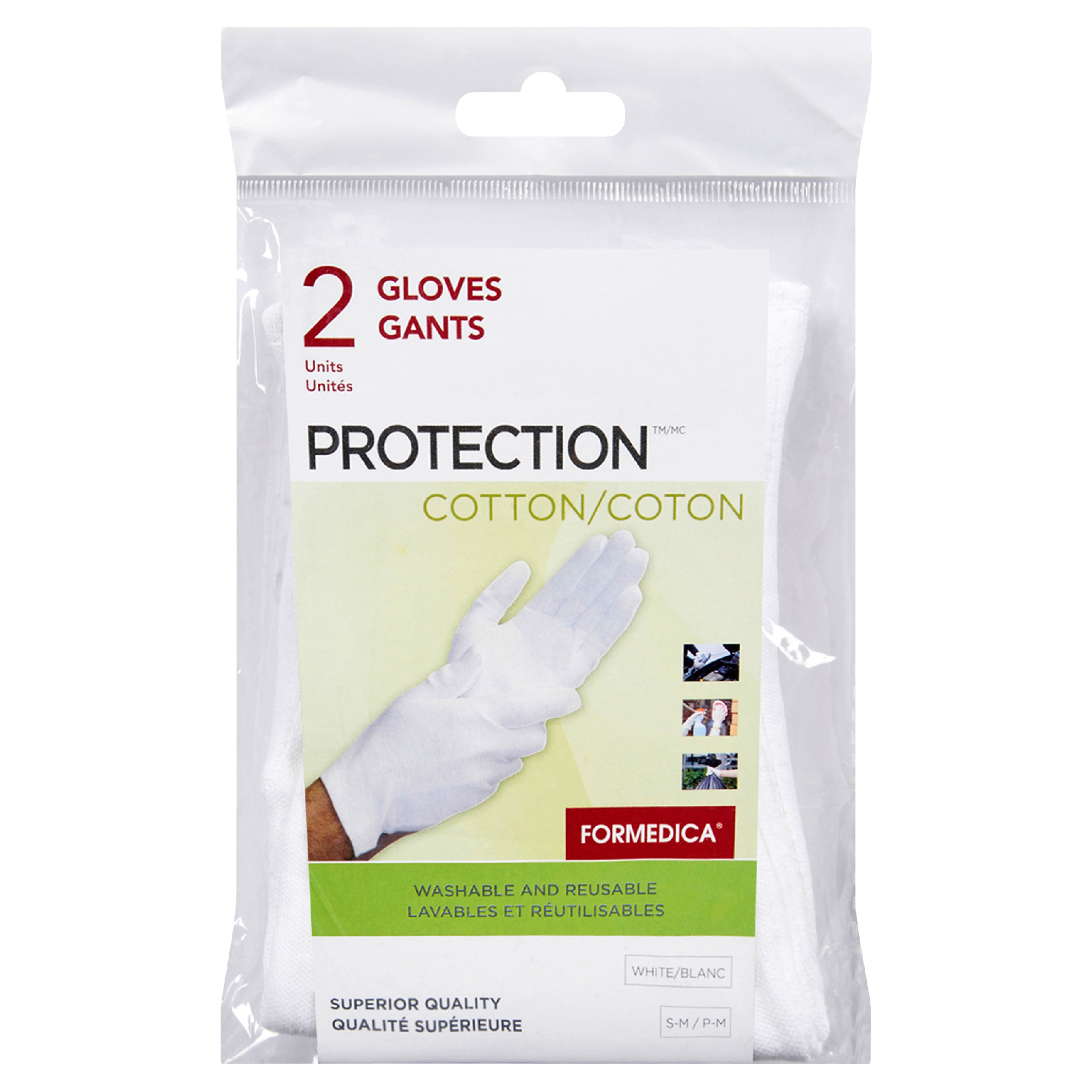 Formedica Protection Gloves Washable and Reusable White Cotton 2 Units S-M 6056