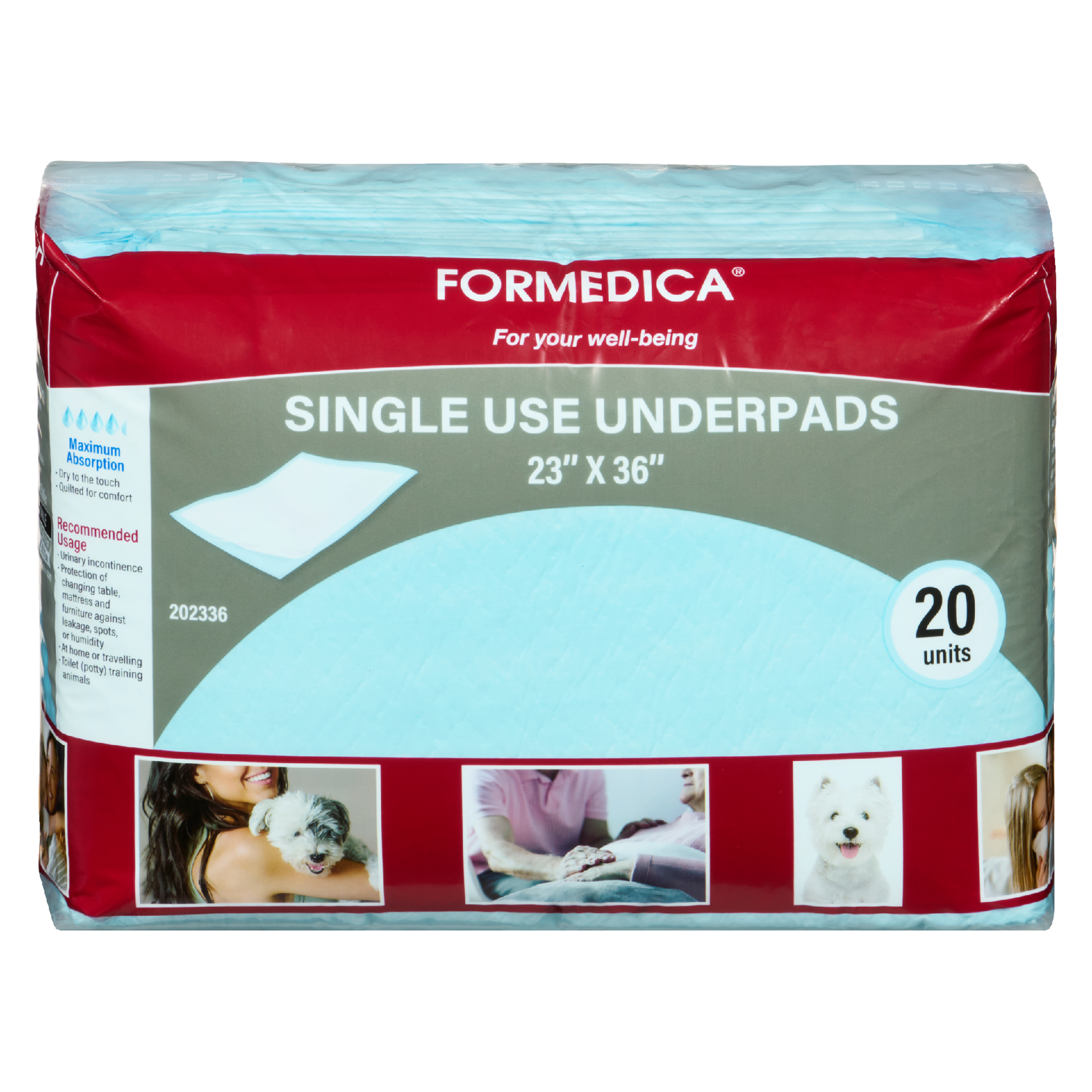 Formedica Single Use Underpads 23" x 36" 20 Units