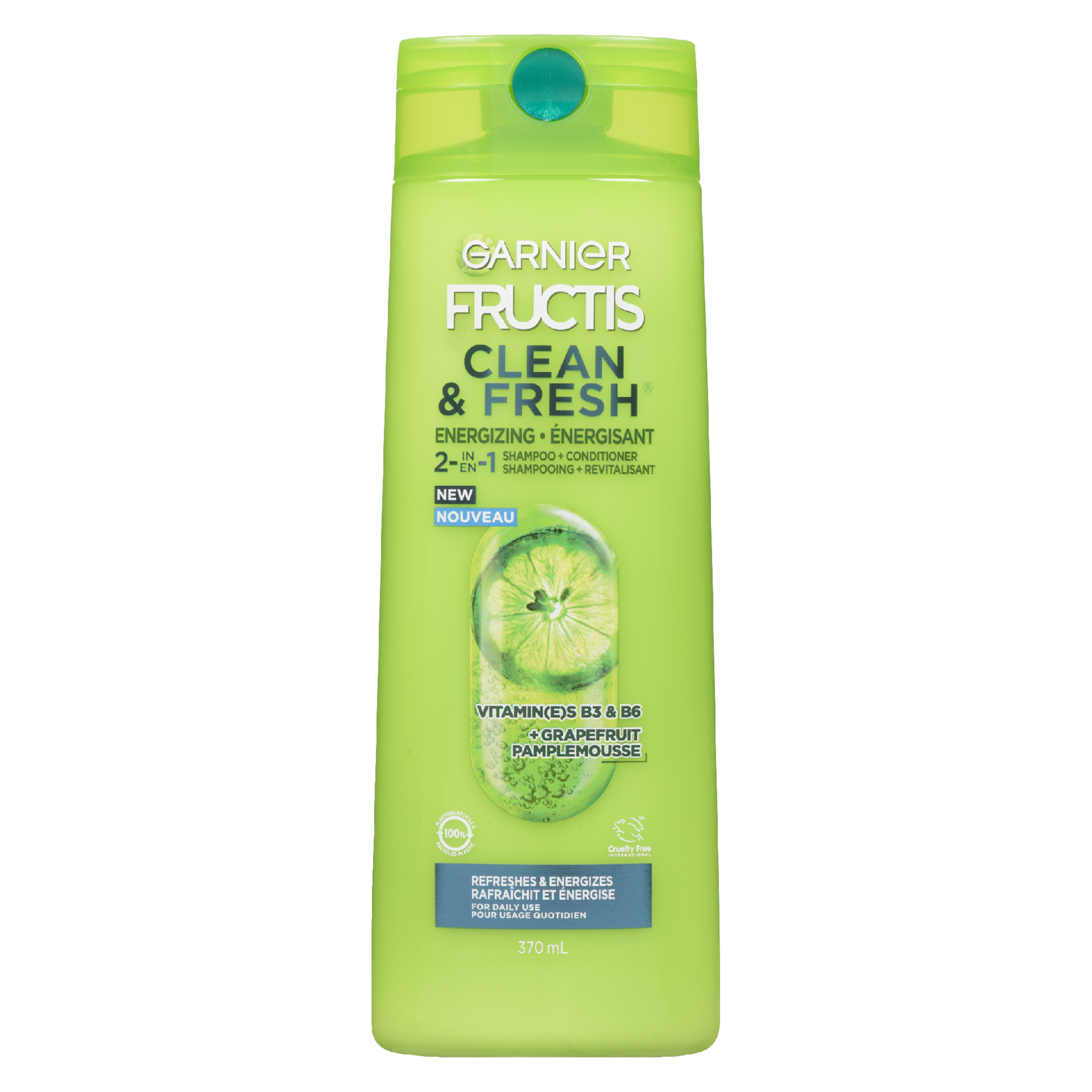 Garnier Fructis Clean & Fresh 2-in-1 Shampoo + Conditioner Vitamins B3 & B6 + Grapefruit 370 ml