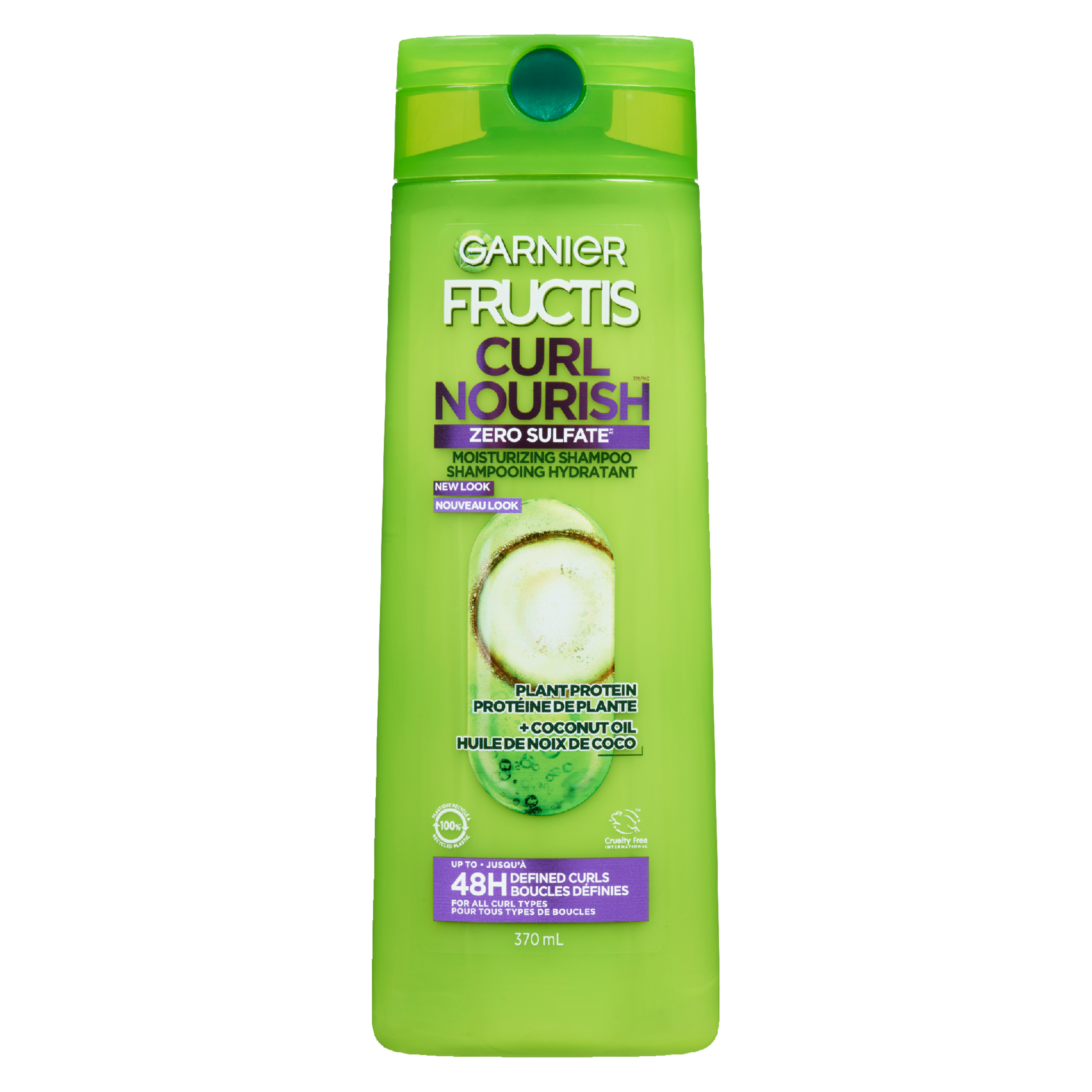 Garnier Fructis Curl Nourish Zero Sulfate Moisturizing Shampoo Plant Protein + Coconut Oil 370 ml