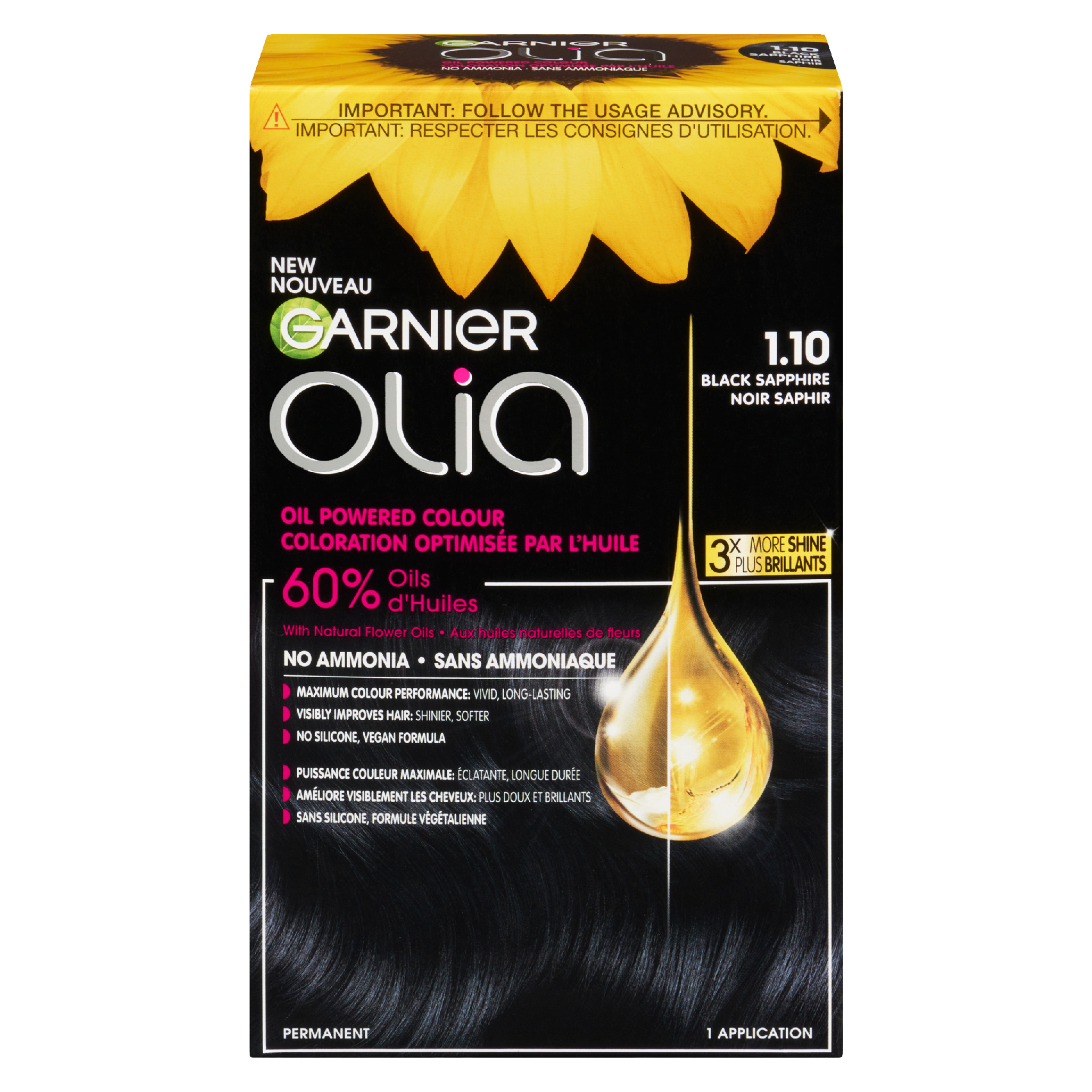 Garnier Olia Oil Powered Colour 1.10 Black Sapphire