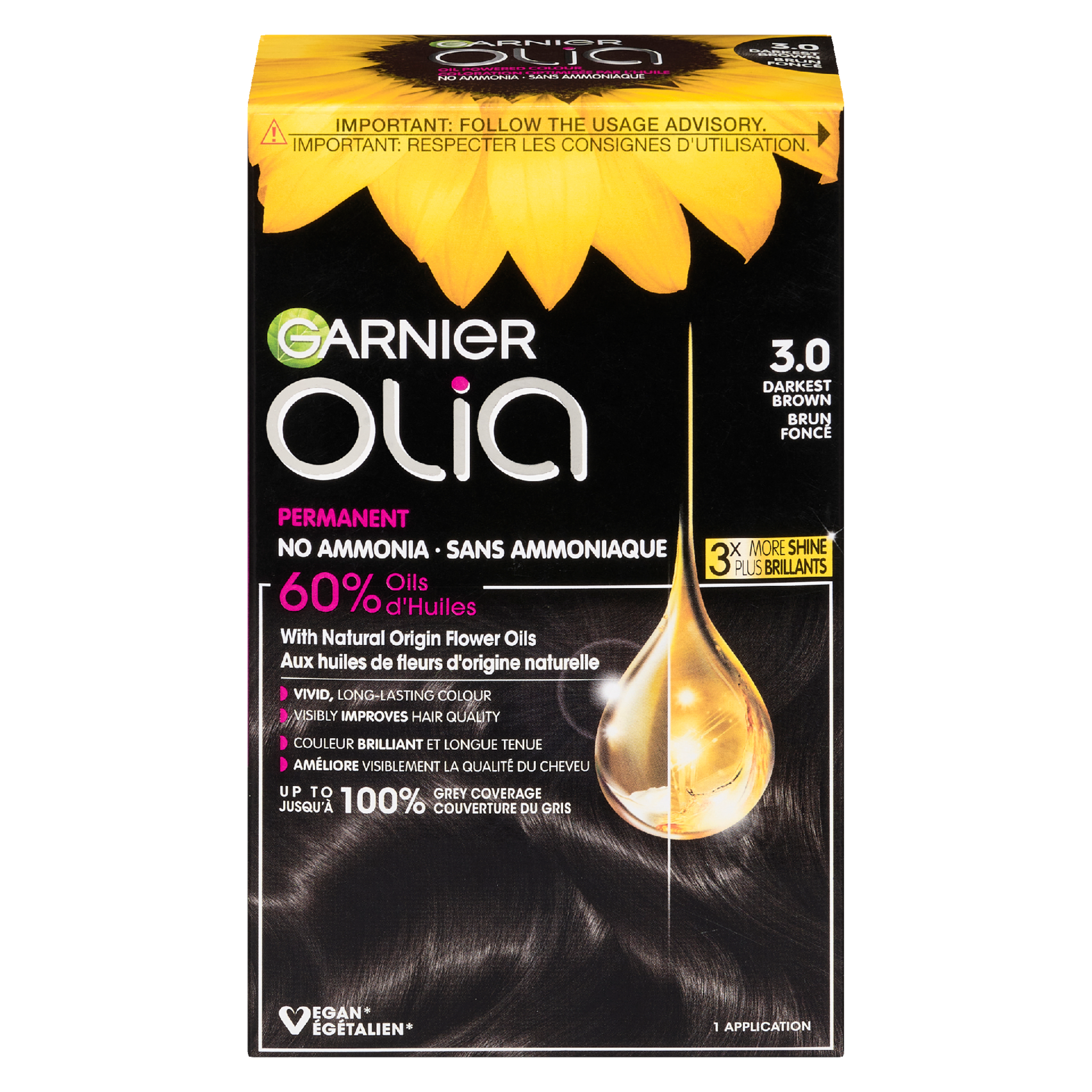 Garnier Olia Oil Powered Colour 3.0 Darkest Brown