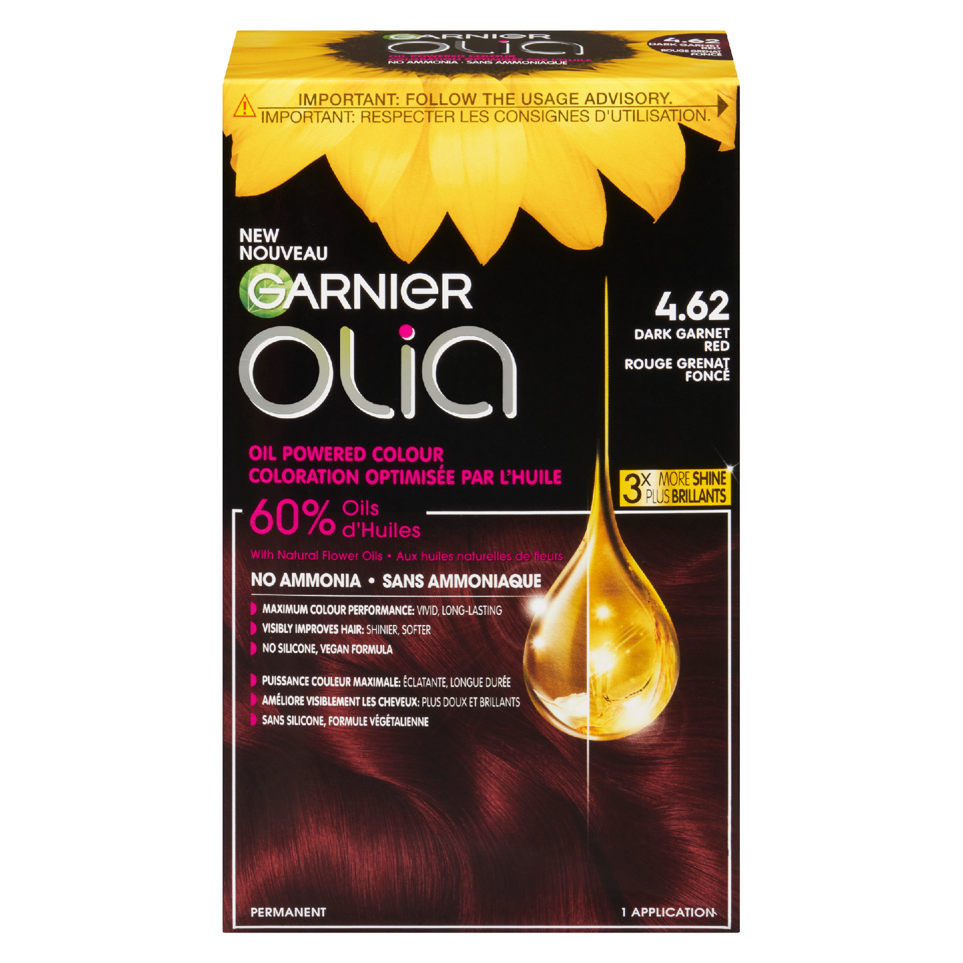Garnier Olia Oil Powered Colour 4.62 Dark Garnet Red