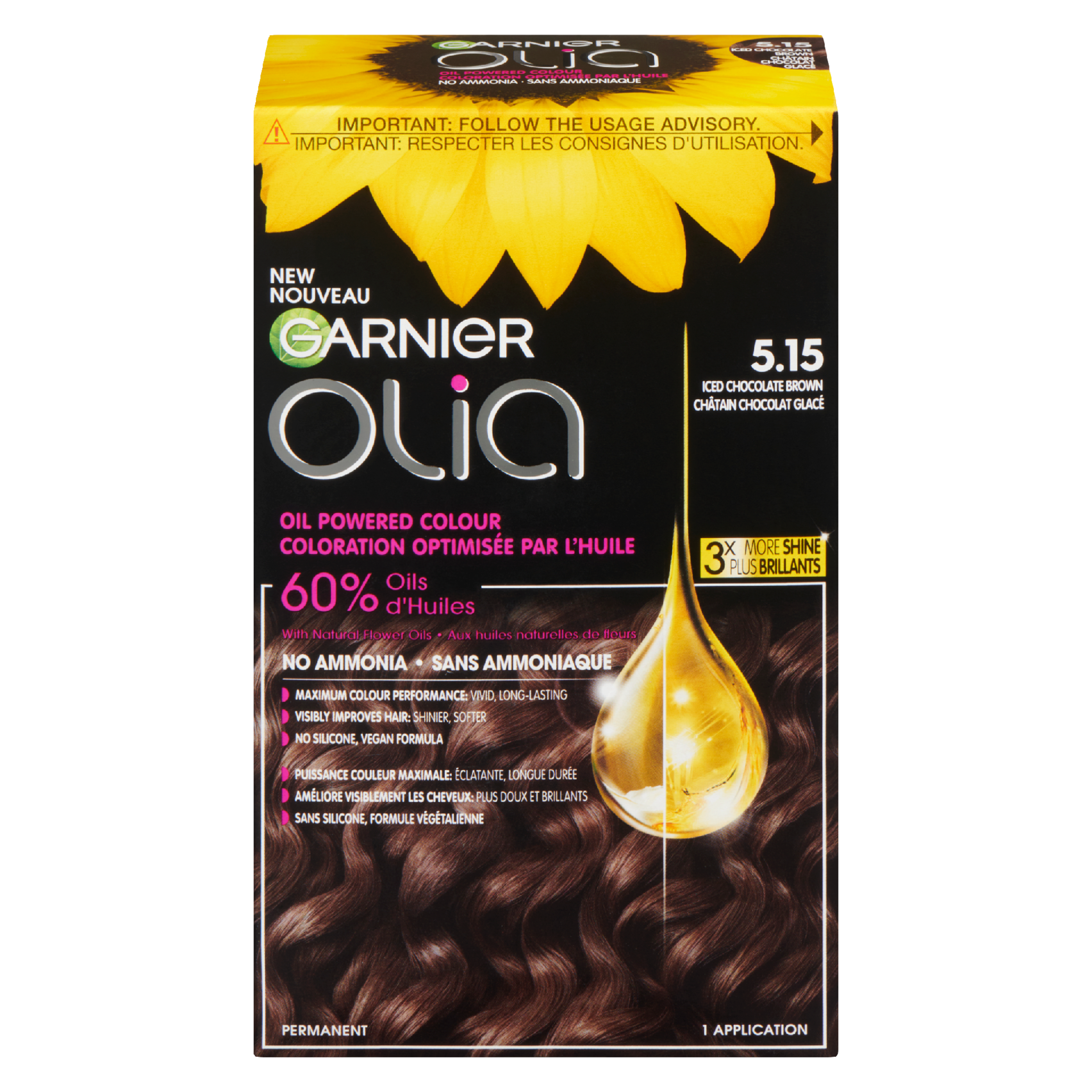 Garnier Olia Oil Powered Colour 5.15 Iced Chocolate Brown