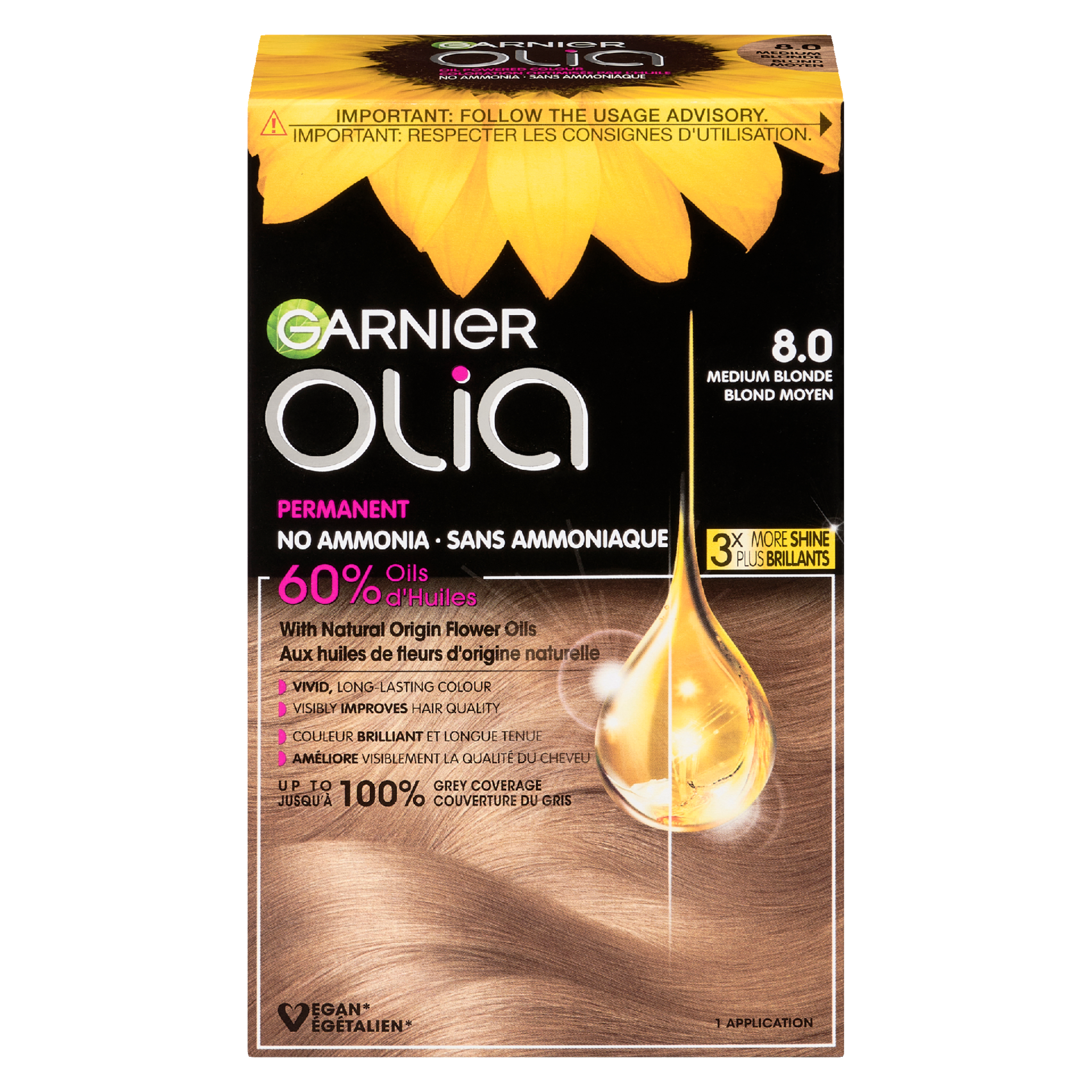 Garnier Olia Oil Powered Colour 8.0 Medium Blonde