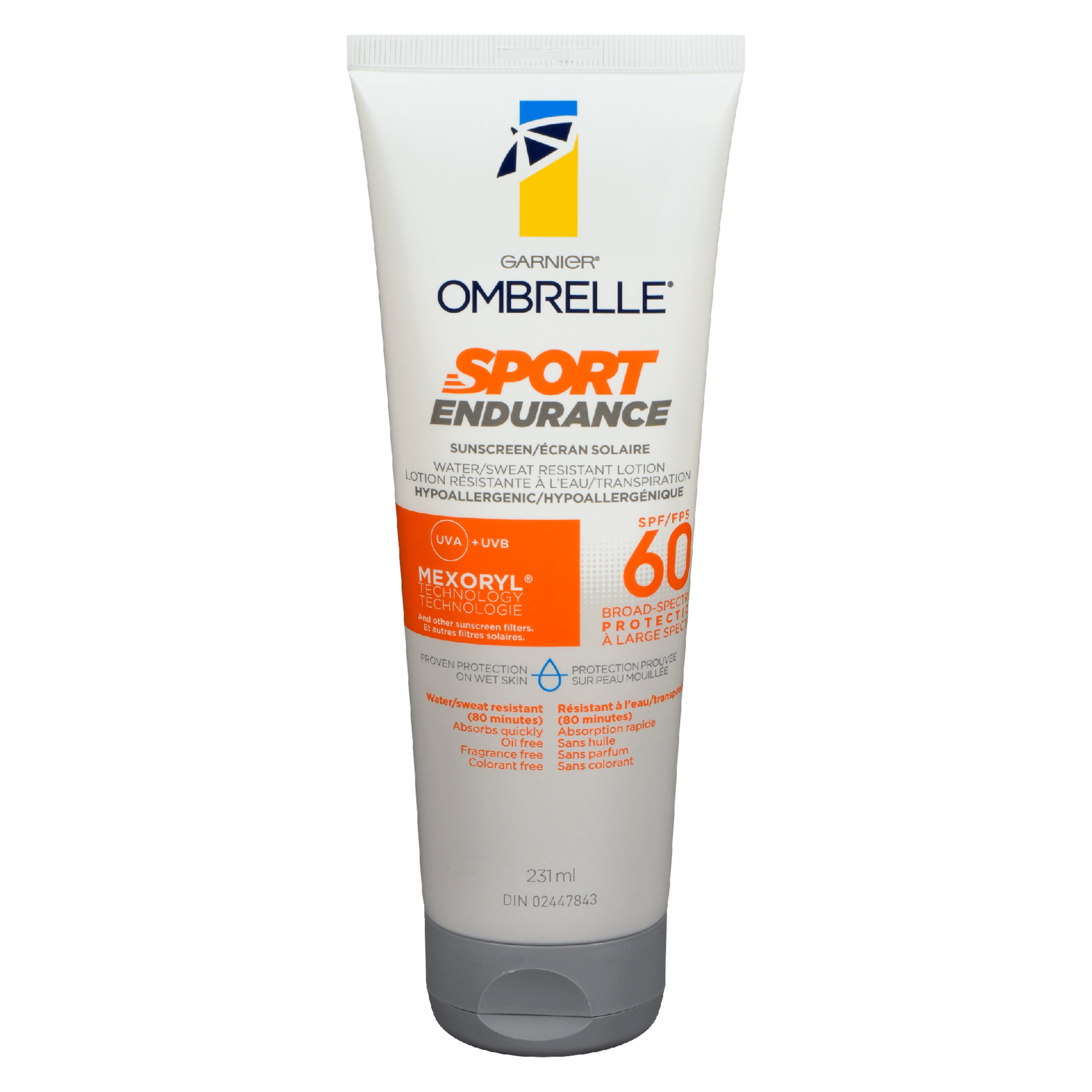 Garnier Ombrelle Sport Endurance Sunscreen SPF 60 Broad-Spectrum Protection 231 ml