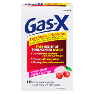 Gas-X Simethicone Chewable Tablets, 125 mg Extra Strength Cherry Creme 18 Chewable Tablets