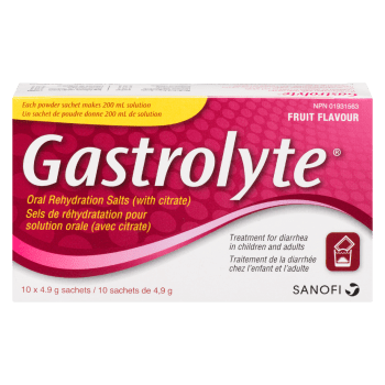 Gastrolyte Oral Rehydration Salts (with Citrate) Fruit Flavour 10 Sachets x 4.9 g
