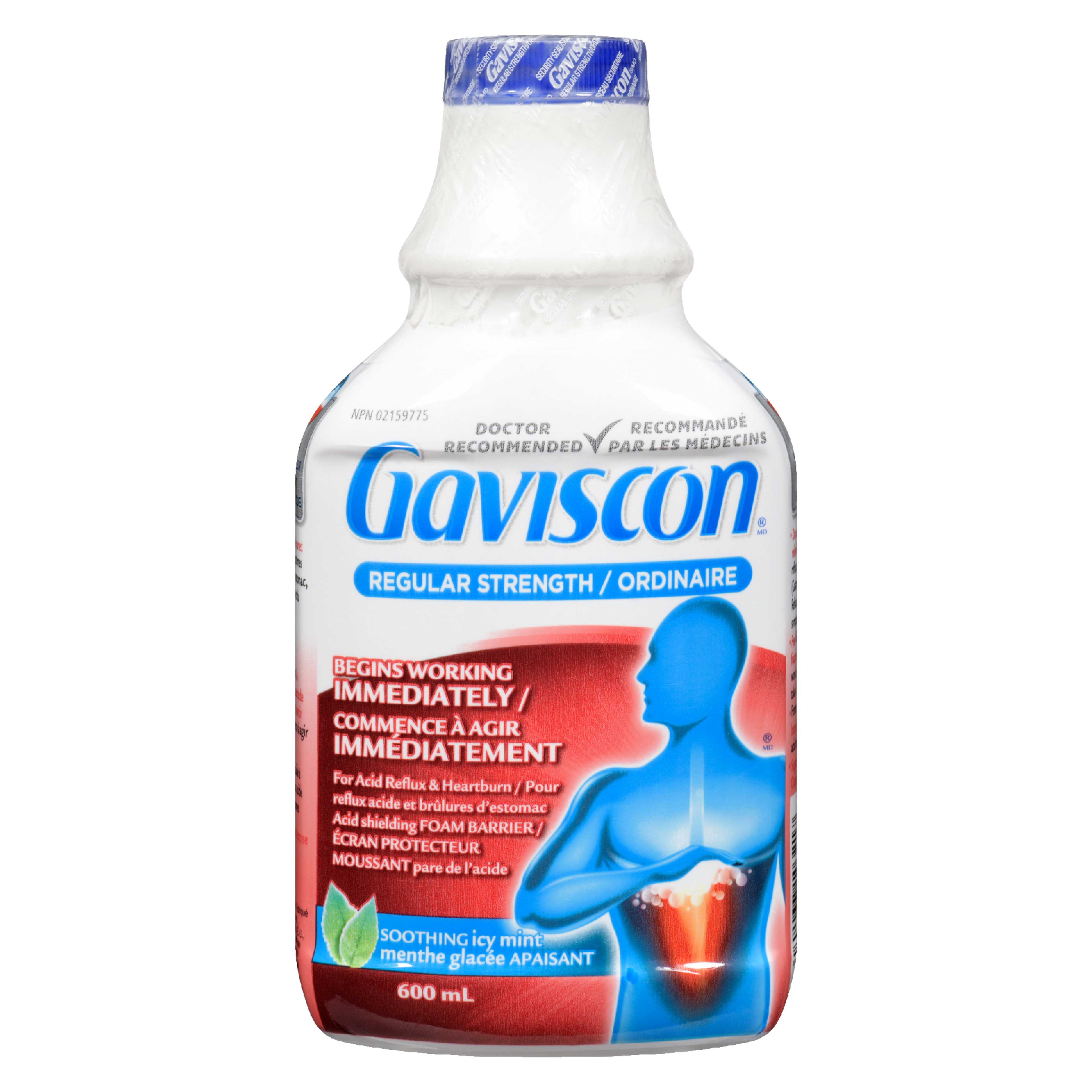 Gaviscon Acid Shielding Foam Barrier Regular Strength Soothing Icy Mint 600 ml