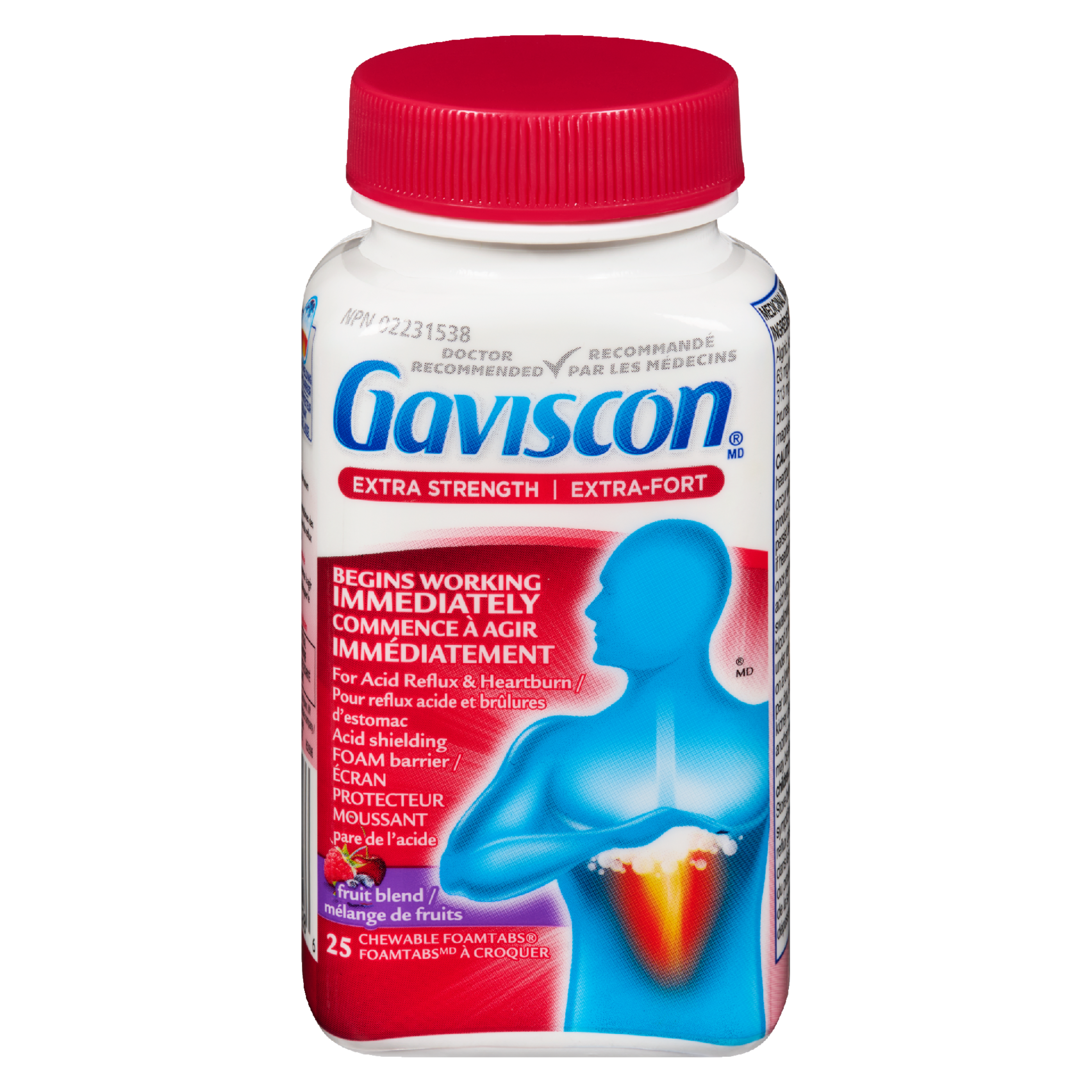 Gaviscon Extra Strength Fruit Blend 25 Chewable Foamtabs