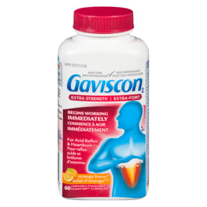 Gaviscon Extra Strength Orange Burst 60 Chewable Foamtabs