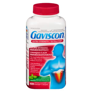 Gaviscon Extra Strength Peppermint with Cooling Action 60 Chewable Foamtabs