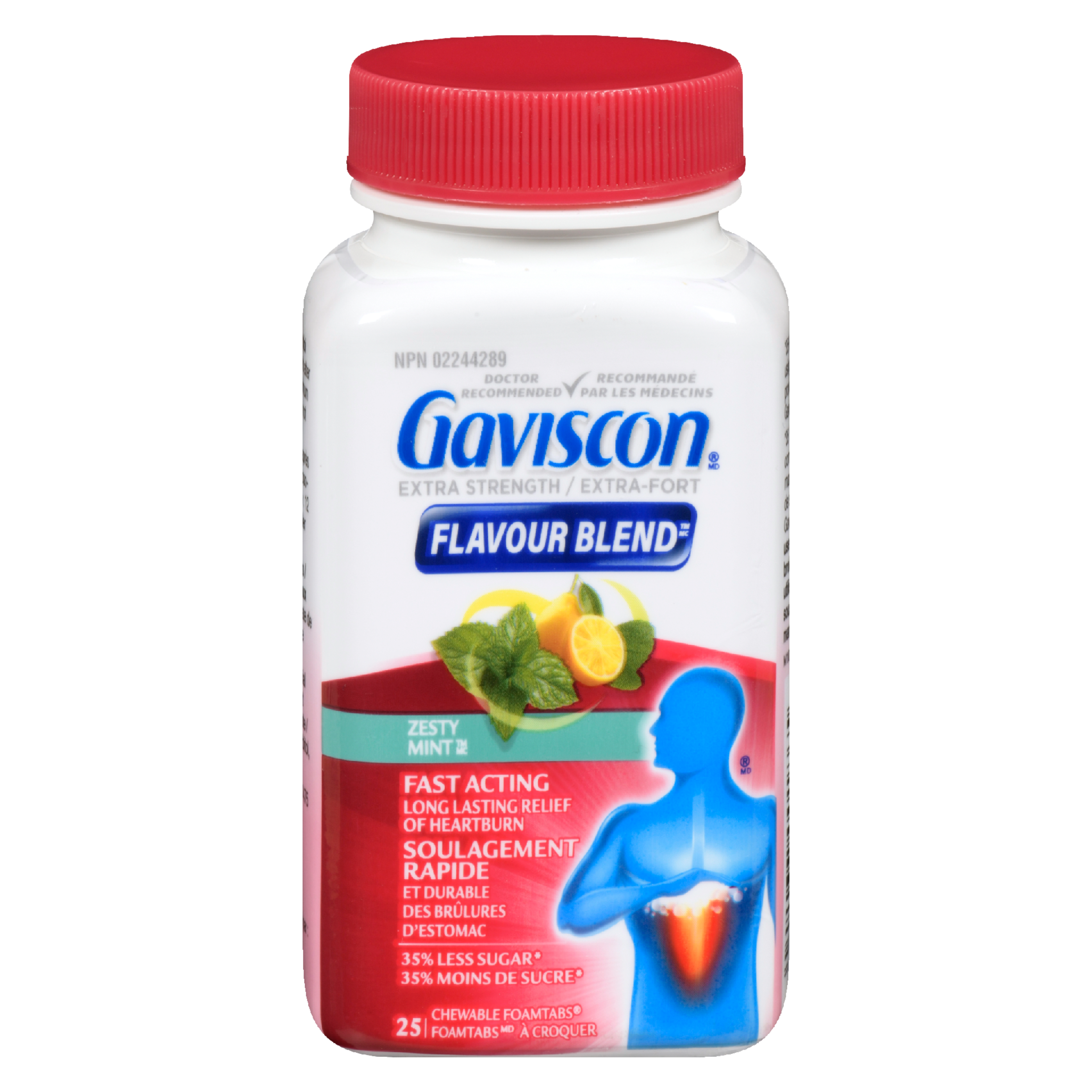 Gaviscon Flavour Blend Extra Strength Zesty Mint 25 Chewable Foamtabs