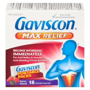 Gaviscon Max Relief Berry Blend 18 Chewable Foamtabs